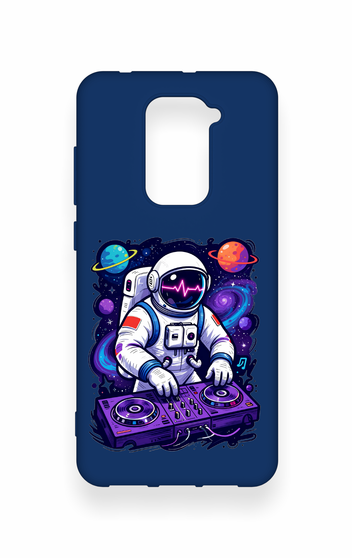 Redmi Note 9 Uyumlu Astronot DJ Desenli Silikon Kılıf