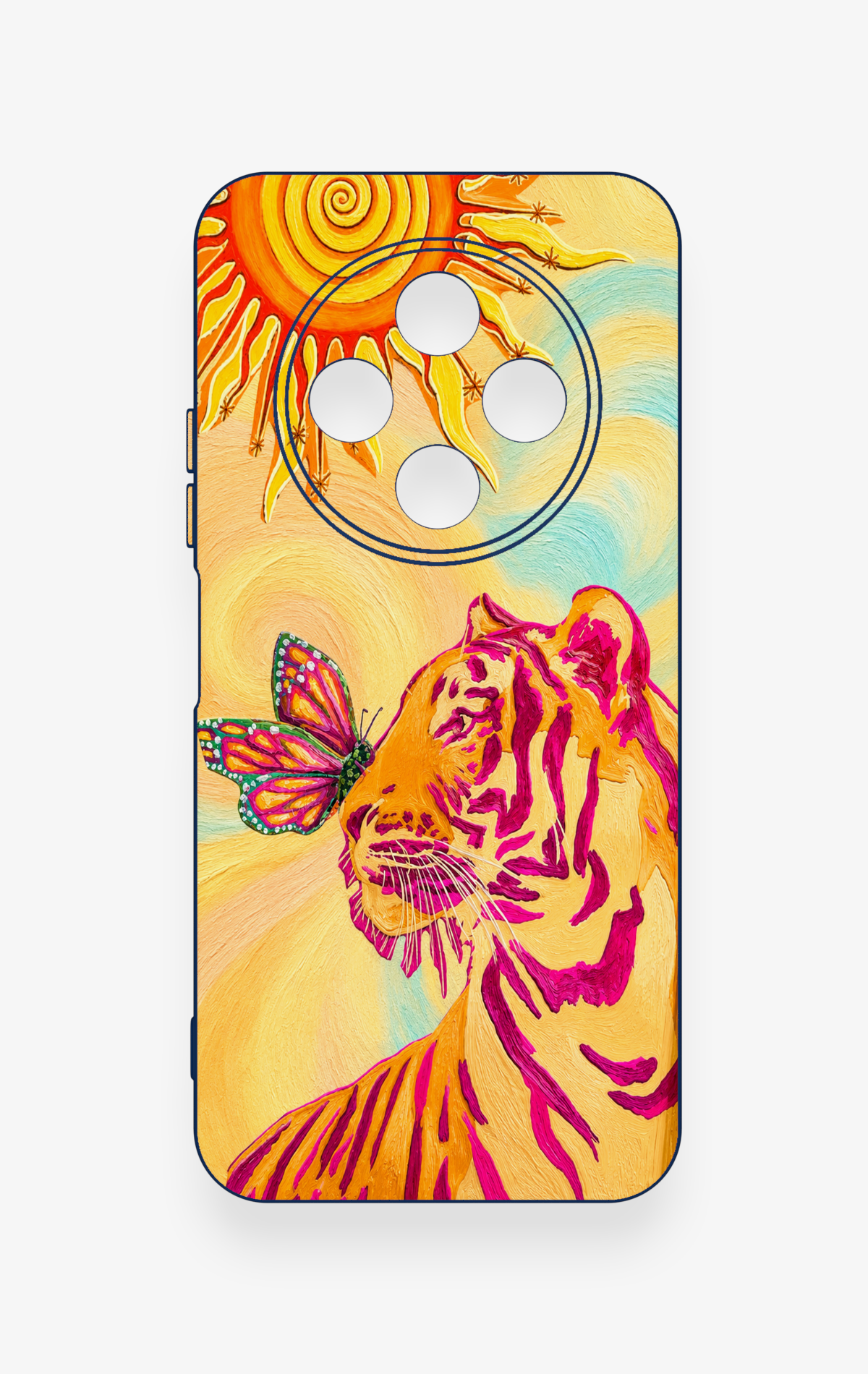 Tecno Spark 30C Uyumlu Güneşin Kaplanı Desenli Silikon Kılıf
