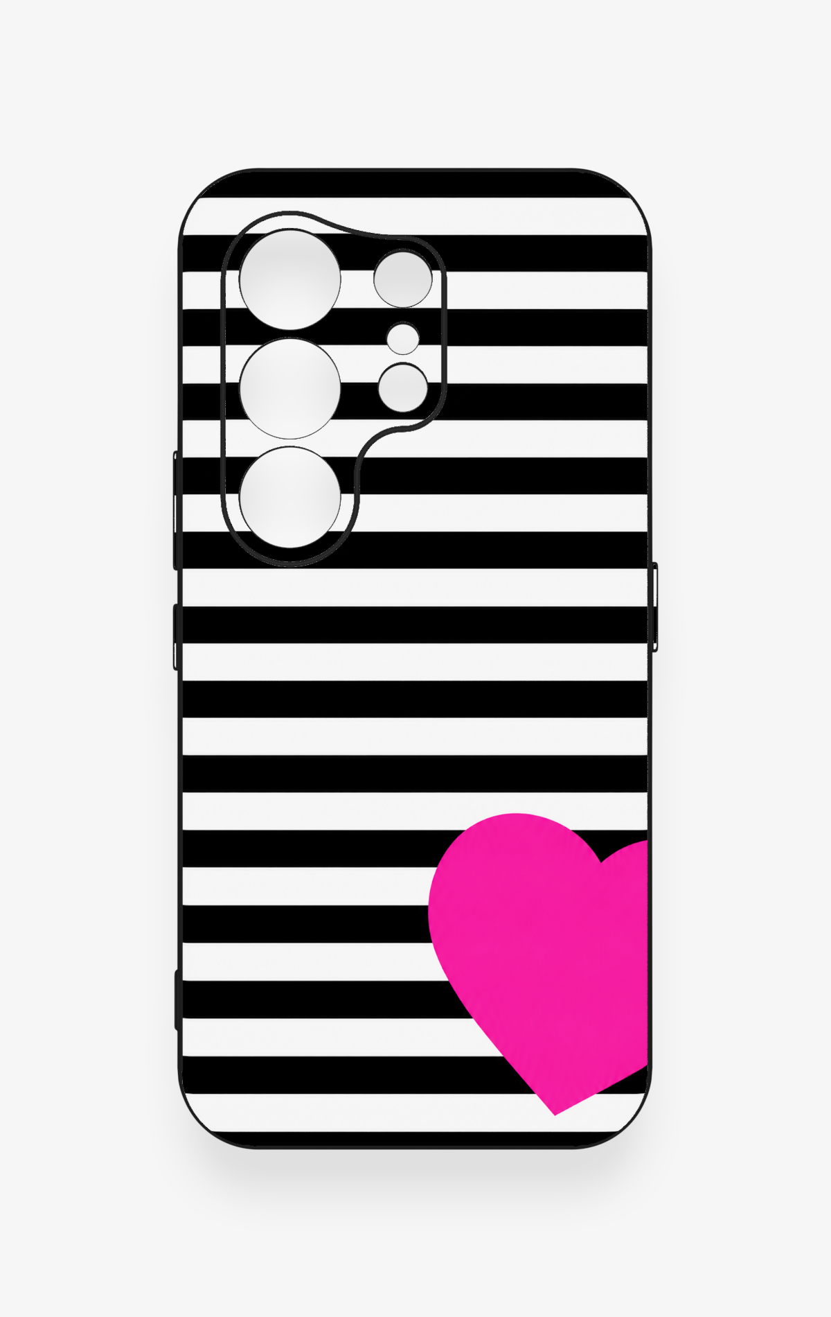 Tecno Camon 50 4G Uyumlu Çizgili Kalp Desenli Silikon Kılıf