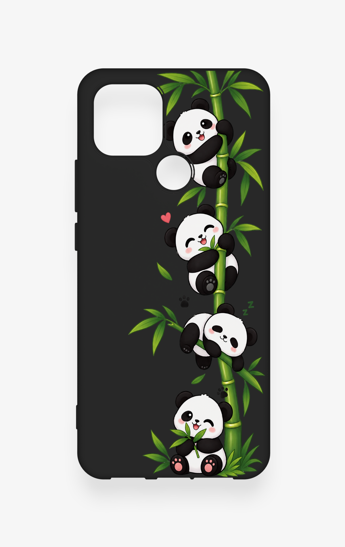 Oppo A15 Uyumlu Sevimli Panda Bambu Desenli Silikon Kılıf