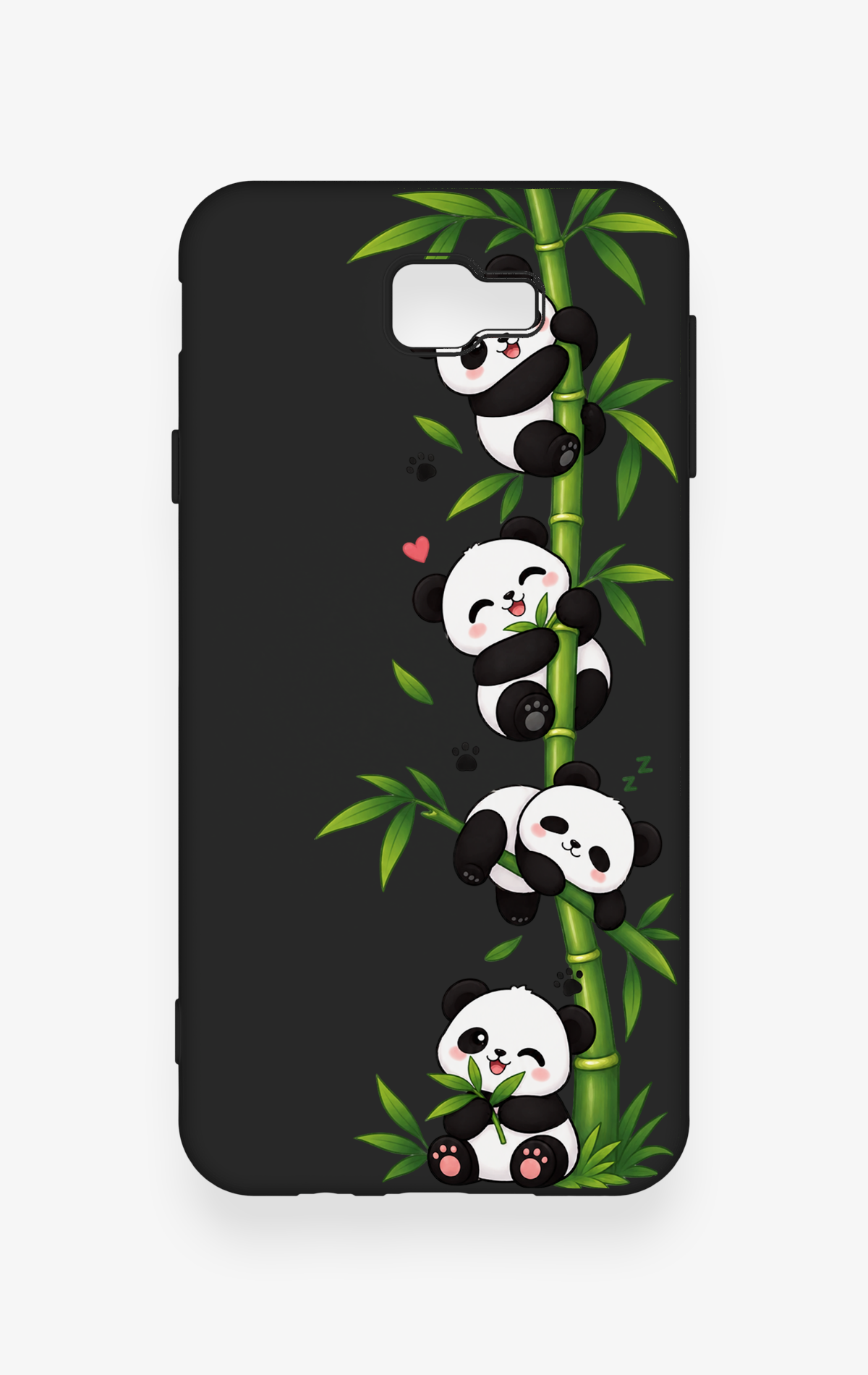 Samsung J7 Prime Uyumlu Sevimli Panda Bambu Desenli Silikon Kılıf