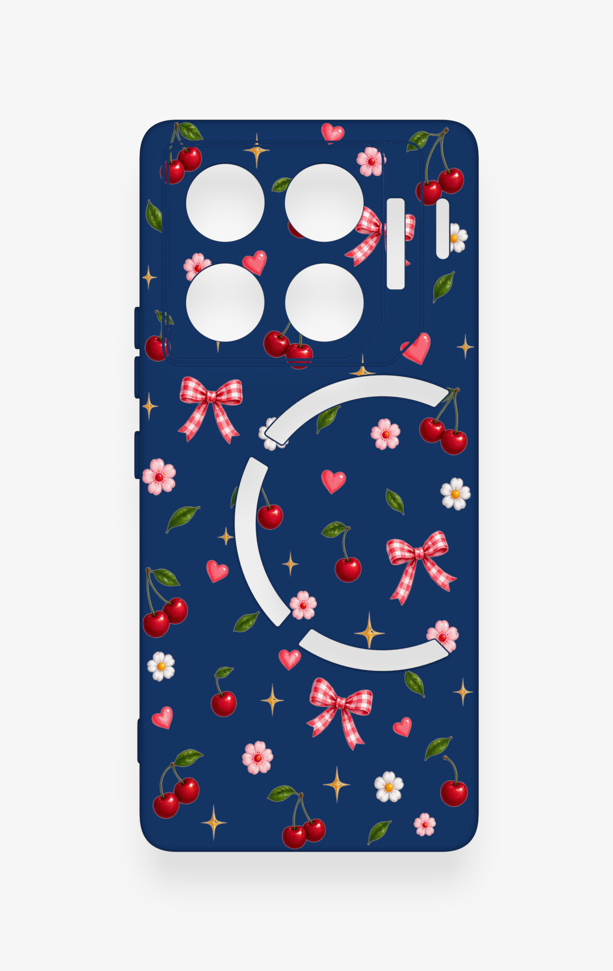 İnfinix Gt 20 Pro Uyumlu Çiçek Kiraz Fiyonk Desenli Silikon Kılıf