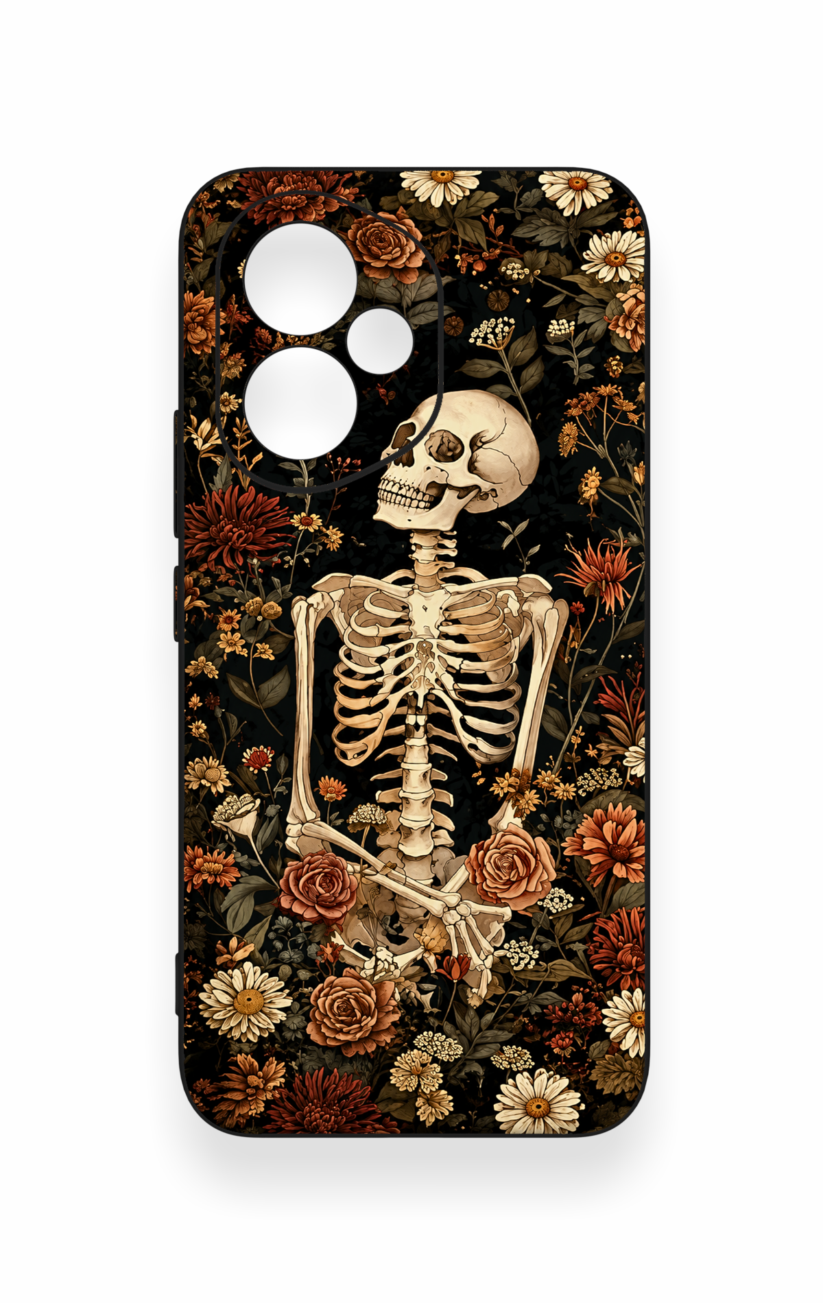 Honor 400 Uyumlu Çiçek İskelet Desenli Silikon Kılıf