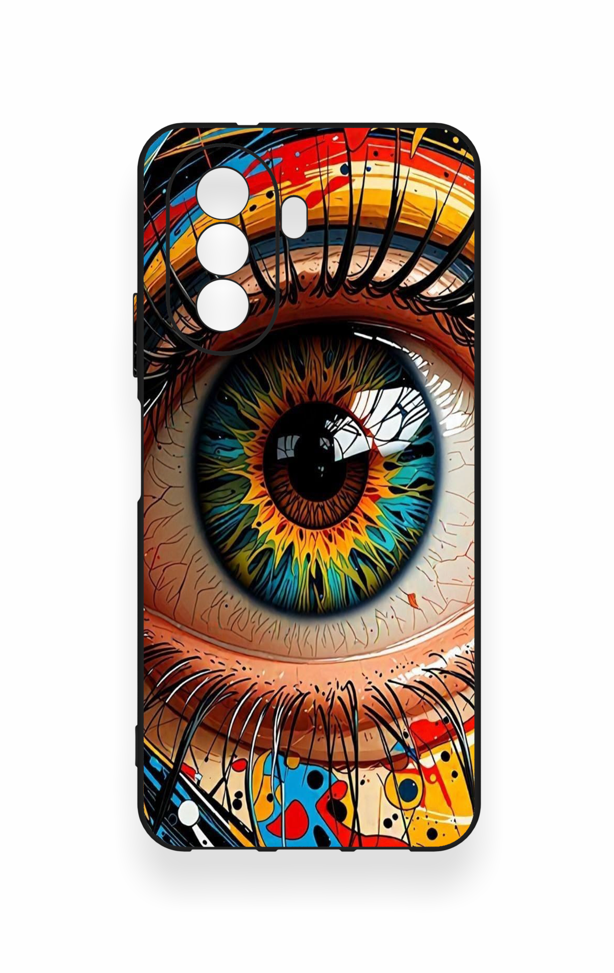 Huawei Nova Y70 Uyumlu Renkli Göz Bebeği Desenli Silikon Kılıf