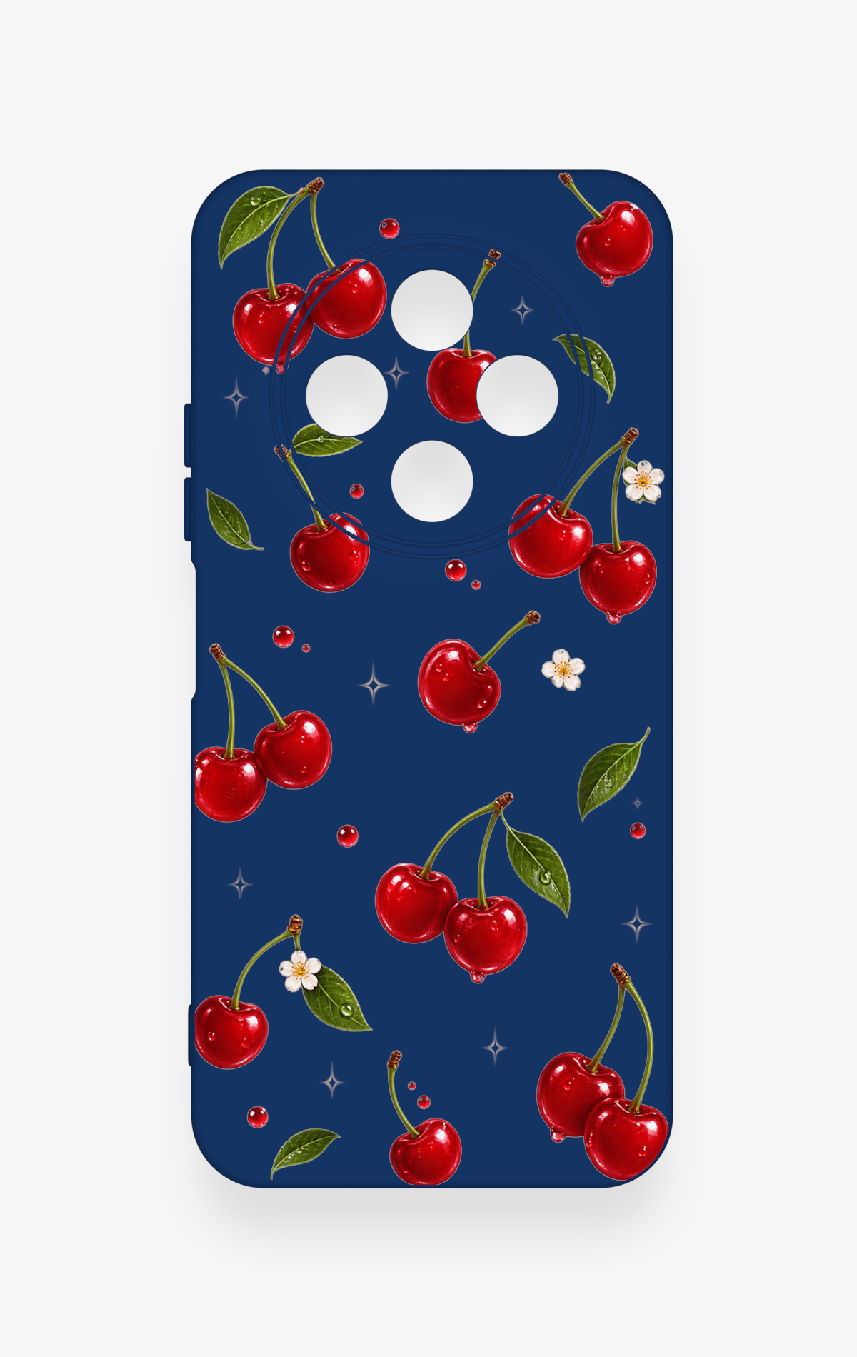 Tecno Spark 30C Uyumlu Kiraz Papatya Desenli Silikon Kılıf