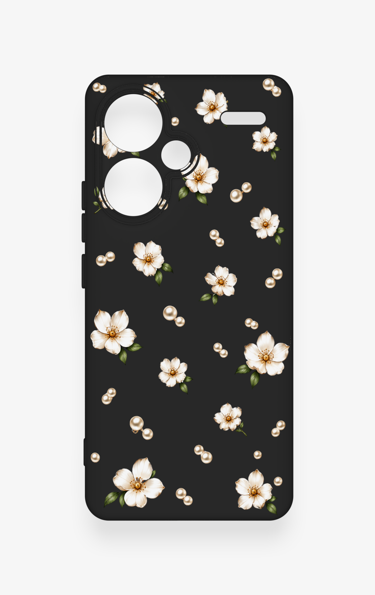 Redmi Note 13 Pro Plus Uyumlu İnci Papatya Desenli Silikon Kılıf