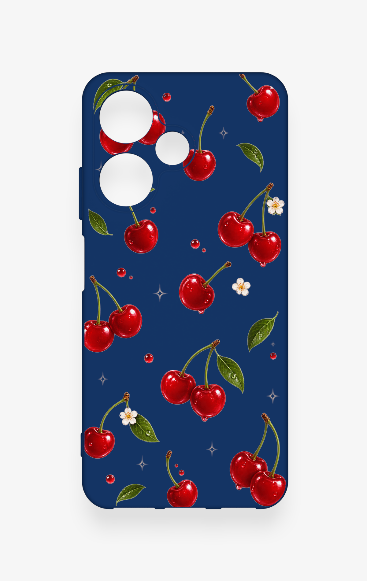 İnfinix Hot 30i Uyumlu Kiraz Papatya Desenli Silikon Kılıf