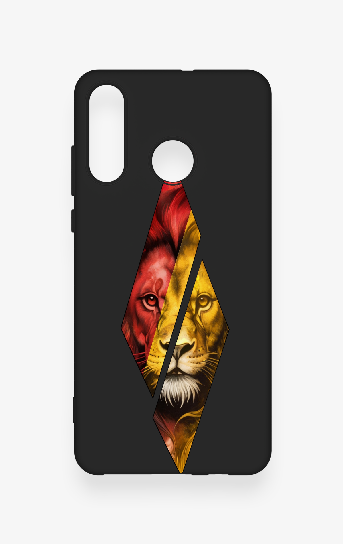 Huawei P30 Lite Uyumlu Kesik Aslan Desenli Silikon Kılıf