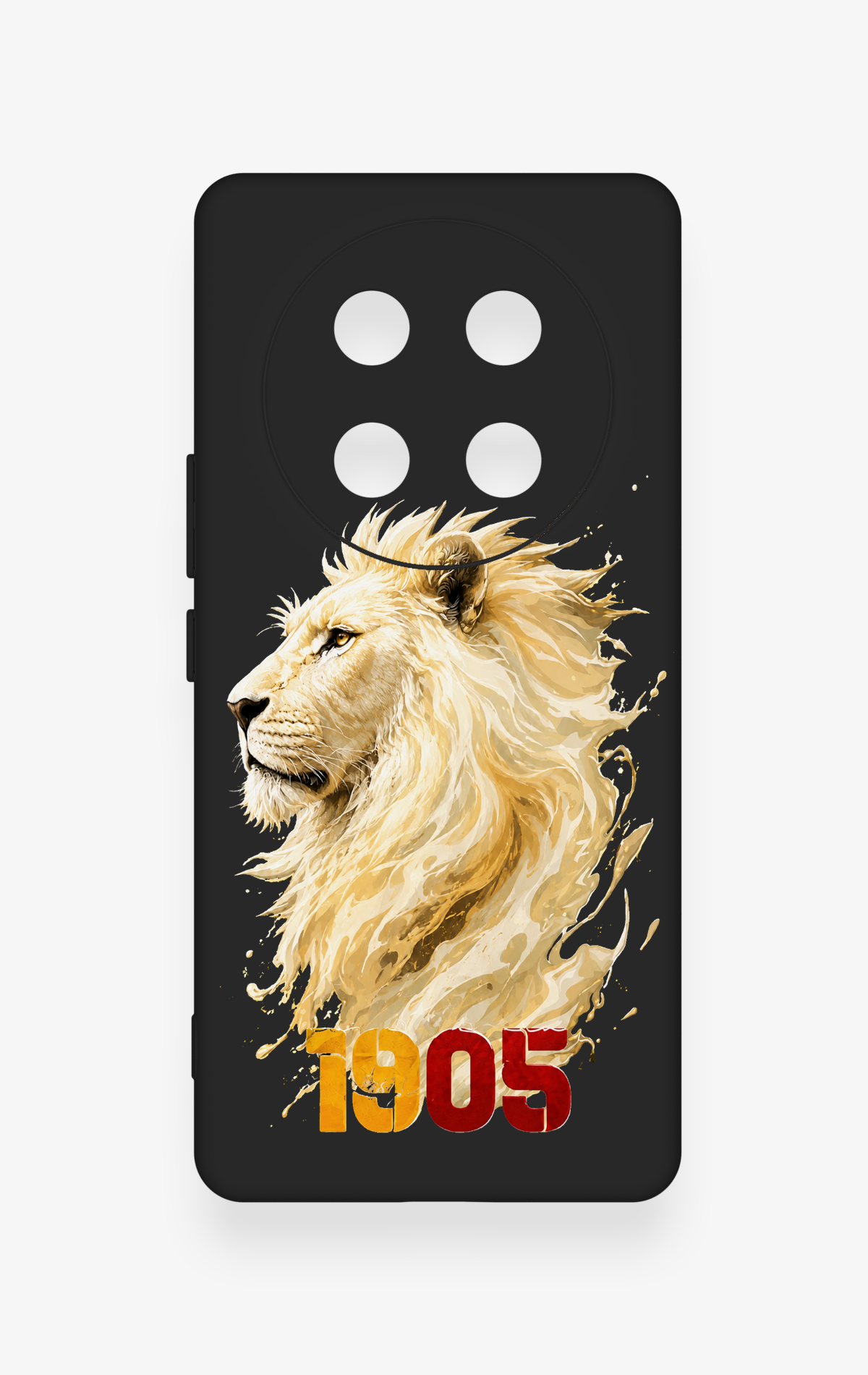 Honor Magic 7 Lite 5G Uyumlu Sarı Kırmızı 1905 Aslan Desenli Silikon Kılıf