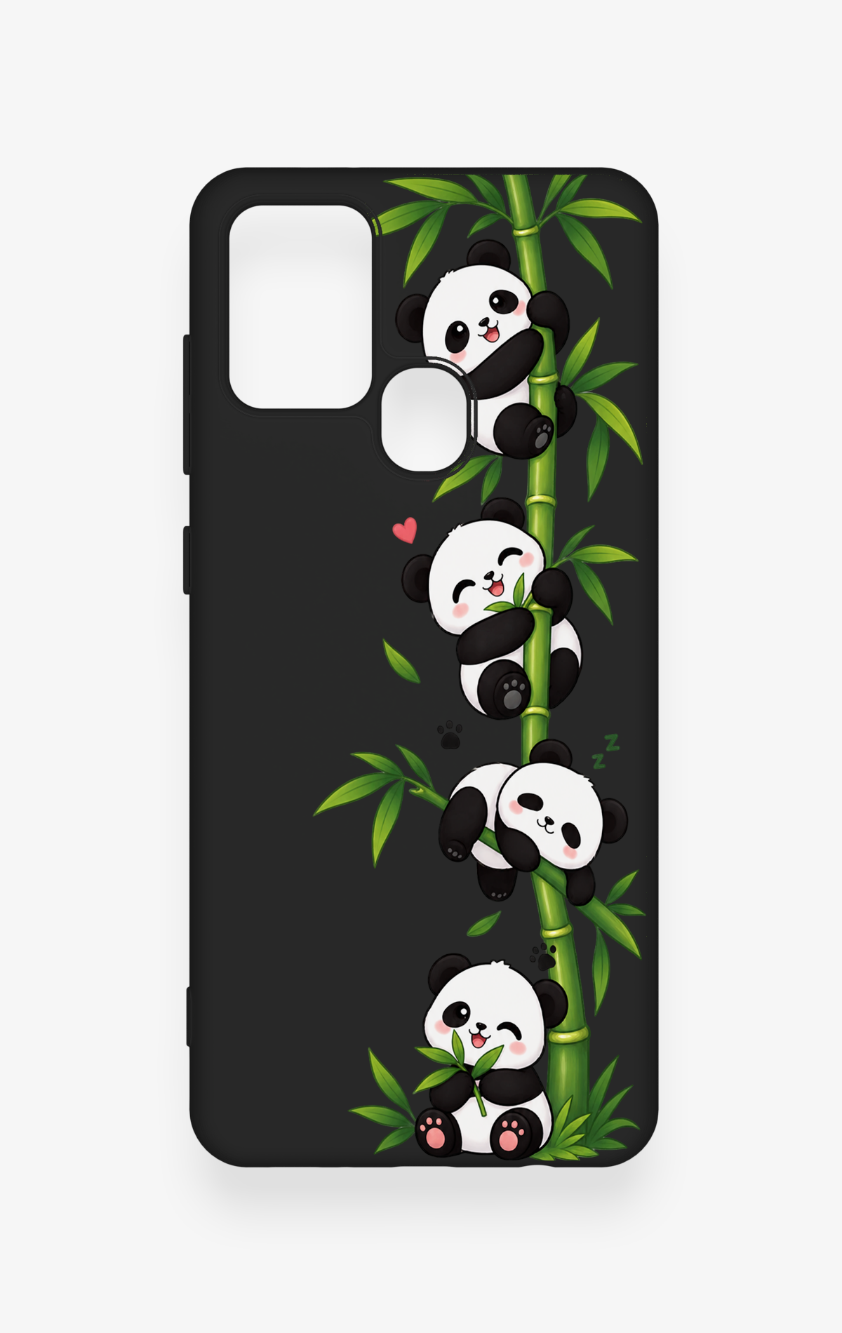 Samsung A21S Uyumlu Sevimli Panda Bambu Desenli Silikon Kılıf