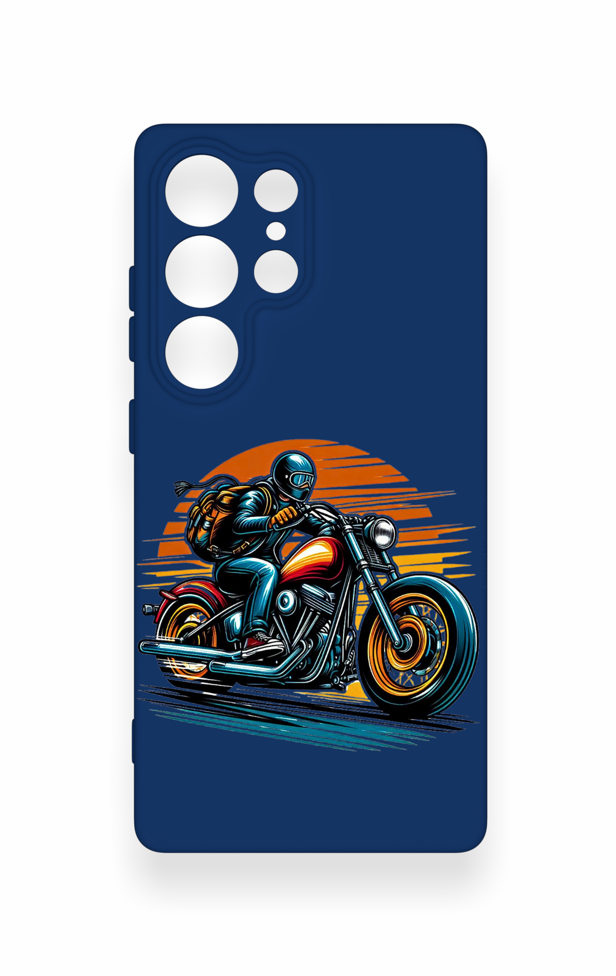 Samsung S25 Ultra Uyumlu Moto Rider Desenli Silikon Kılıf