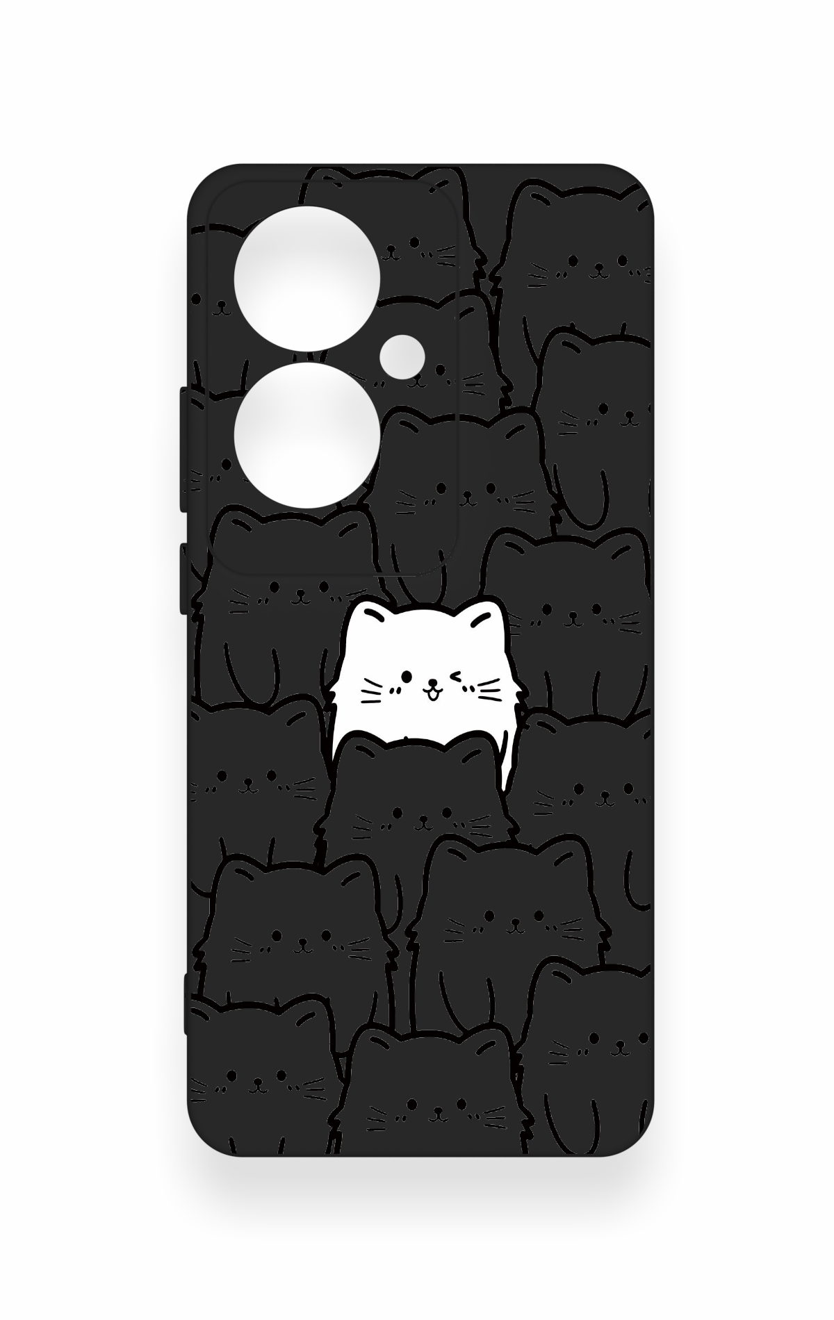Oppo Reno 11F Uyumlu Many Cats Desenli Silikon Kılıf