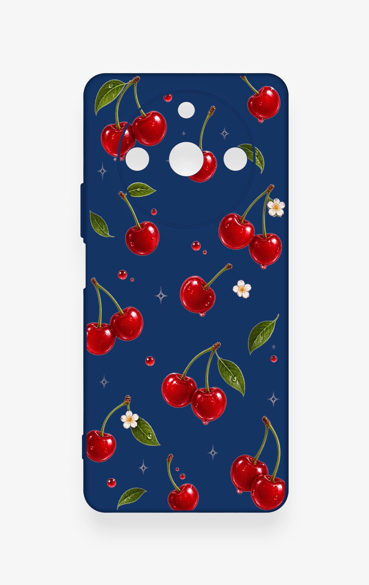 Realme 11 Pro Uyumlu Kiraz Papatya Desenli Silikon Kılıf