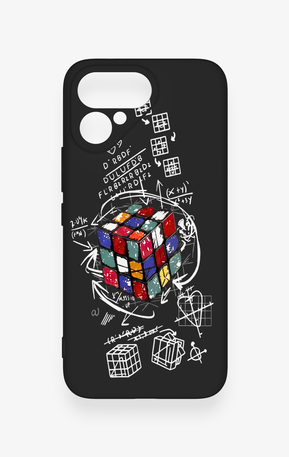 Tecno Pova Curve 2 Uyumlu Rubik Küb Desenli Silikon Kılıf