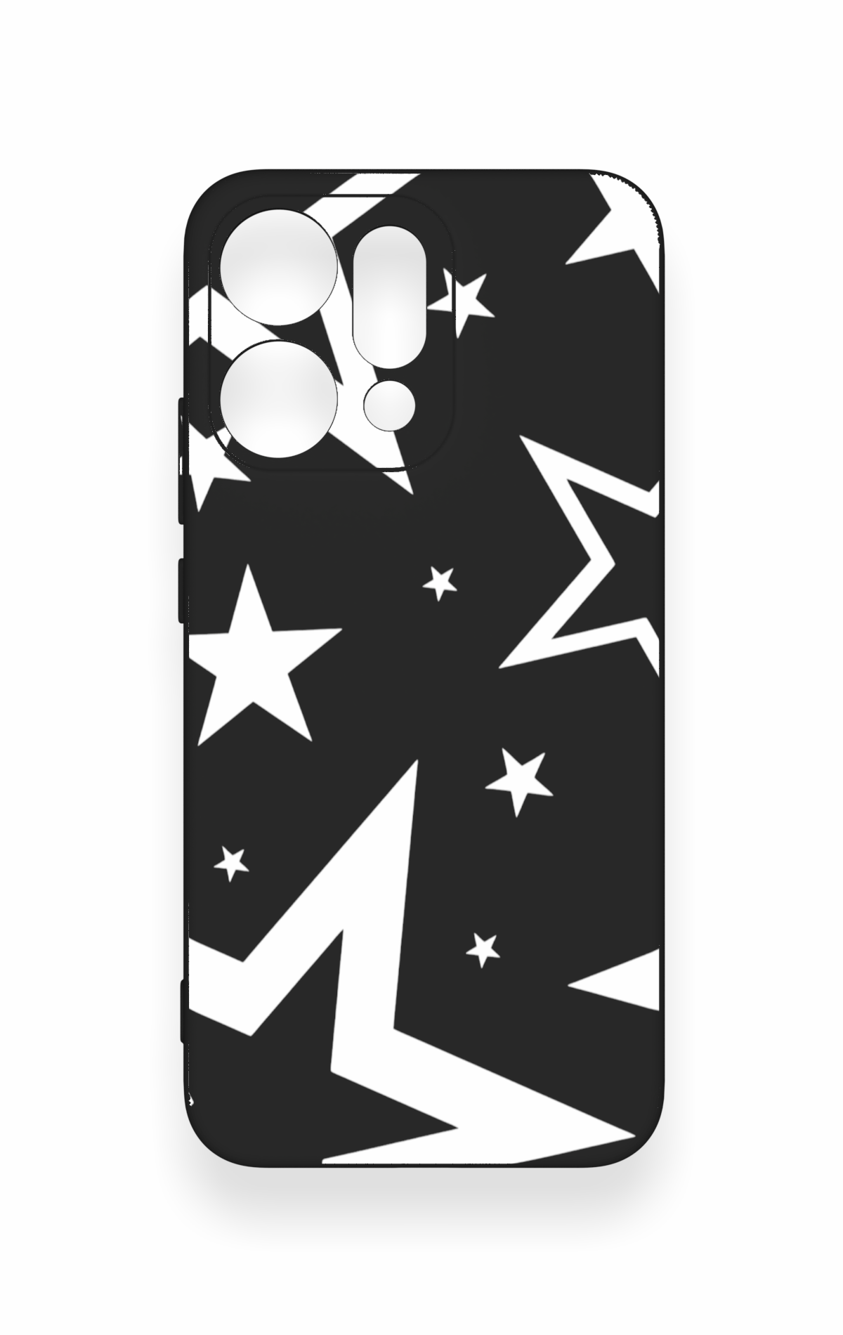 Oppo Reno 14 Uyumlu Siyah Mega Star Desenli Silikon Kılıf