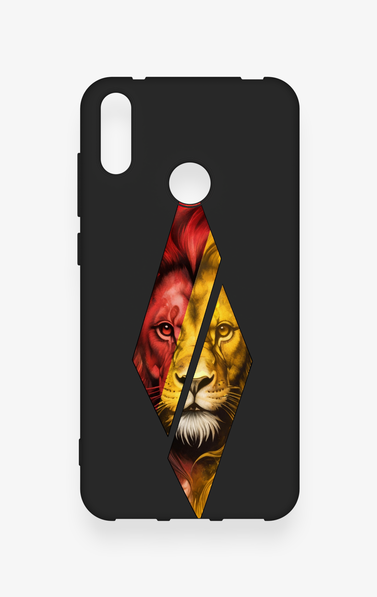 Huawei Y7 2019 Uyumlu Kesik Aslan Desenli Silikon Kılıf