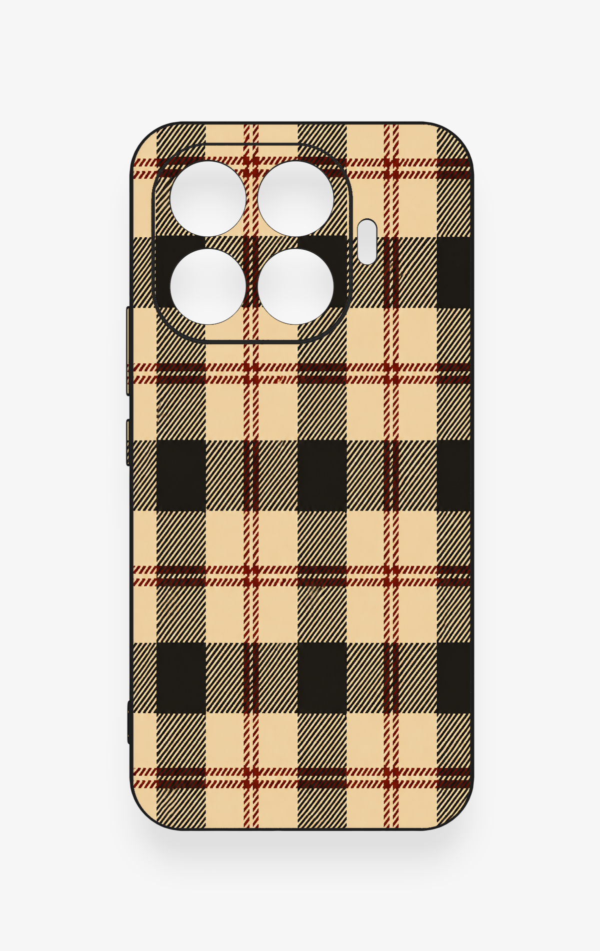 Mi 17T Pro 5G Uyumlu Krem Ekose Desenli Silikon Kılıf