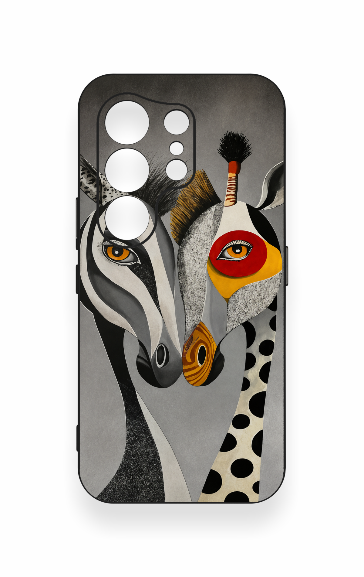 Tecno Camon 50 Uyumlu Zebra ve Zürafa Desenli Silikon Kılıf