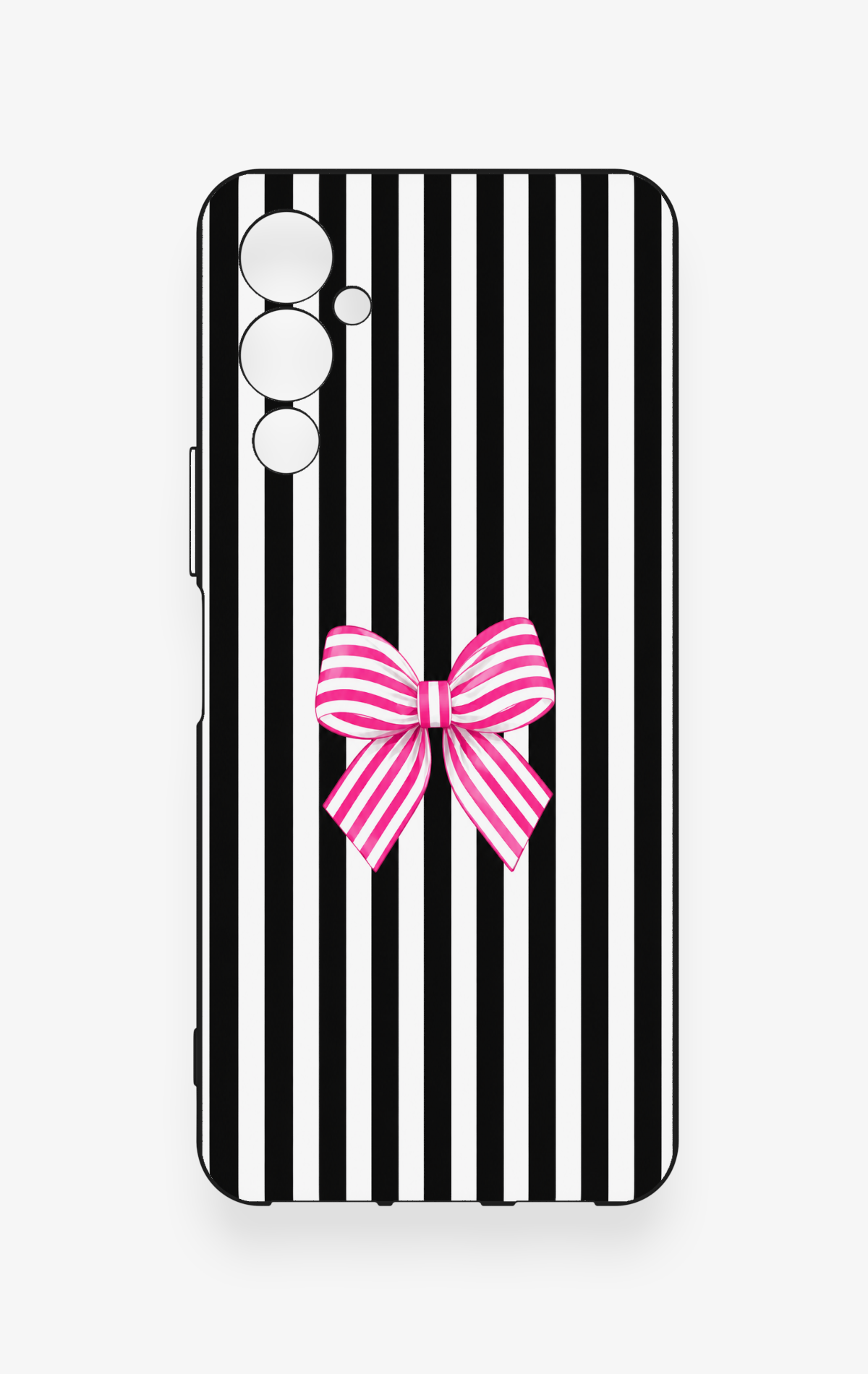 Tecno Pova Neo 4 Uyumlu Pembe Beyaz Kurdele Desenli Silikon Kılıf