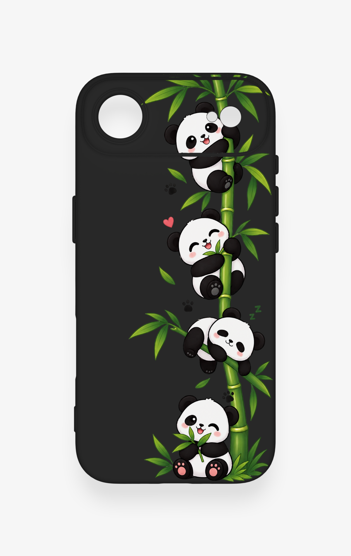 iPhone 17 Air Uyumlu Sevimli Panda Bambu Desenli Silikon Kılıf