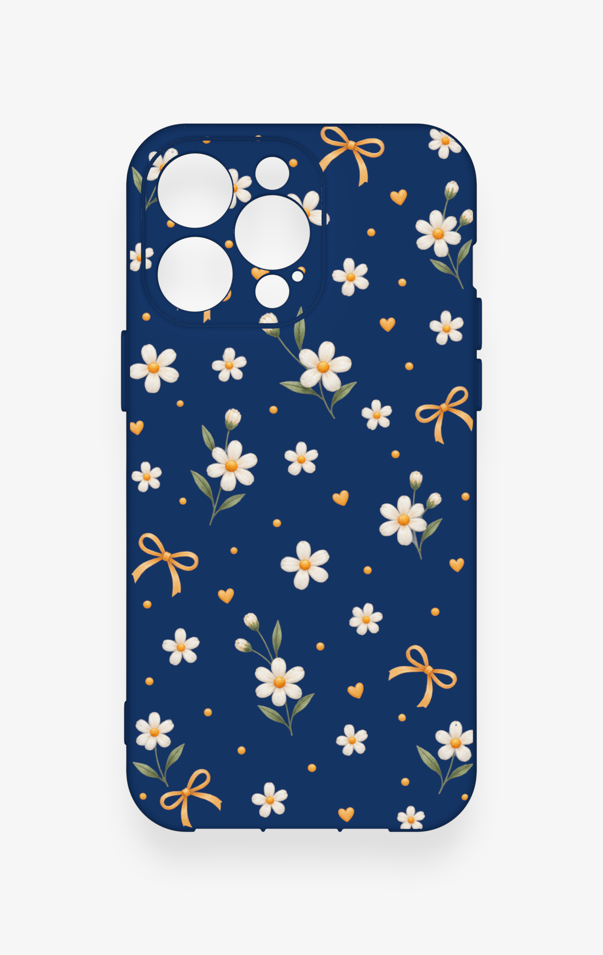 iPhone 13 Pro Max Uyumlu Papatya Fiyonk Desenli Silikon Kılıf