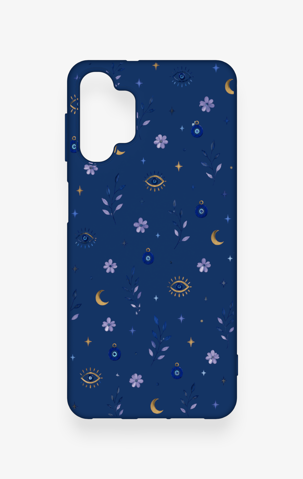 Samsung A32 Uyumlu Mavi Nazar Papatya Desenli Silikon Kılıf