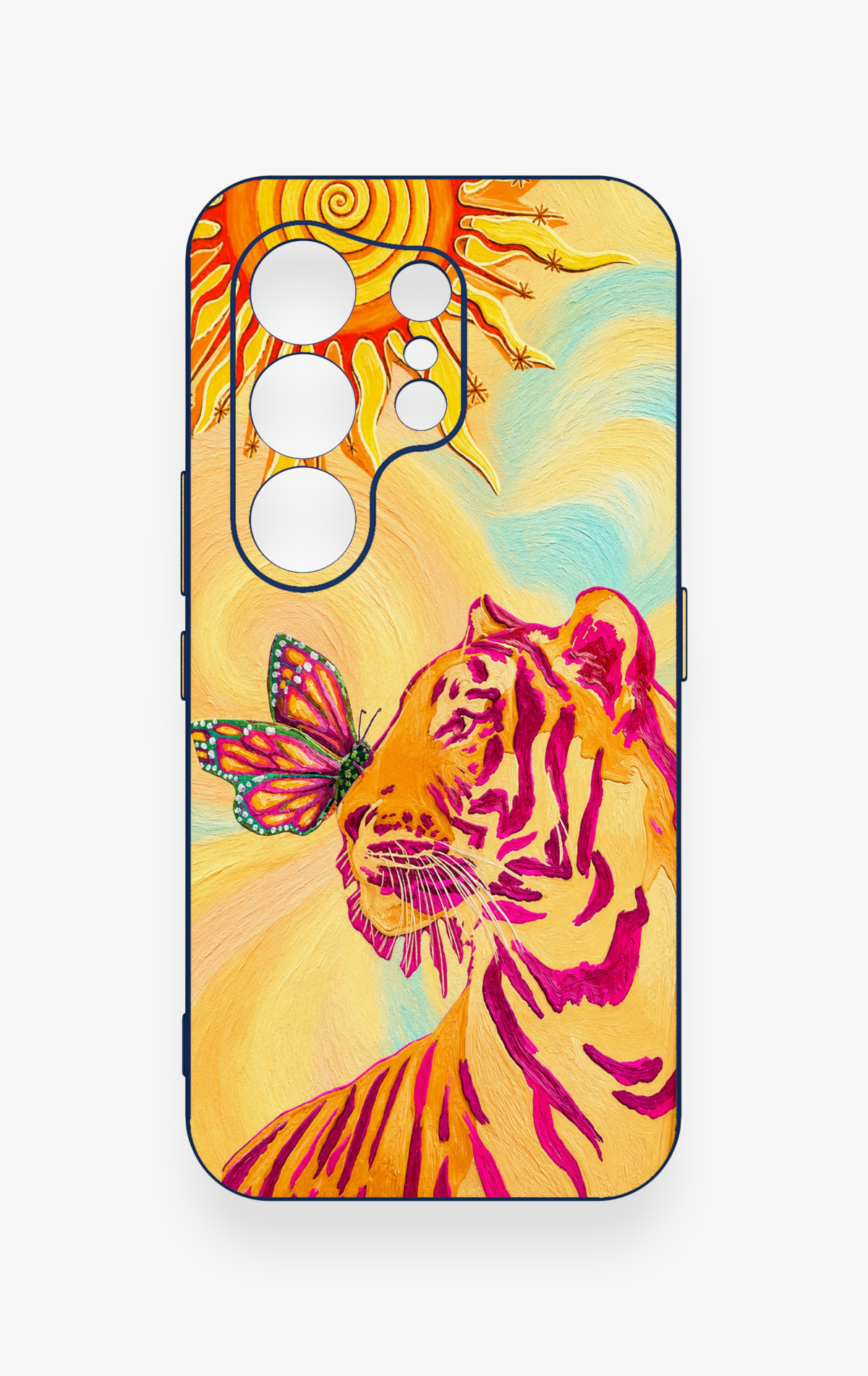Tecno Camon 50 Uyumlu Güneşin Kaplanı Desenli Silikon Kılıf