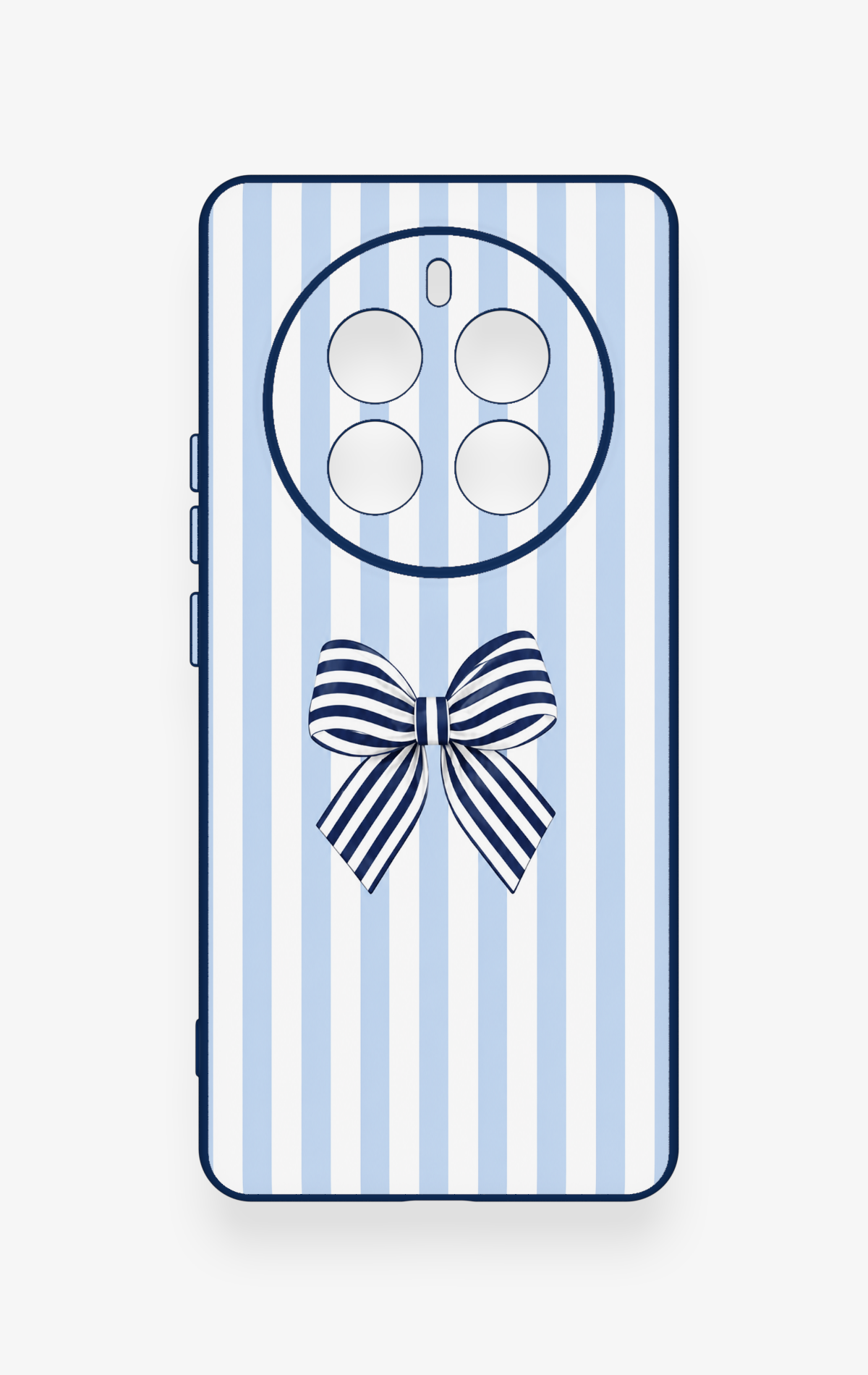 Realme 12 Pro Uyumlu Mavi Beyaz Kurdele Desenli Silikon Kılıf