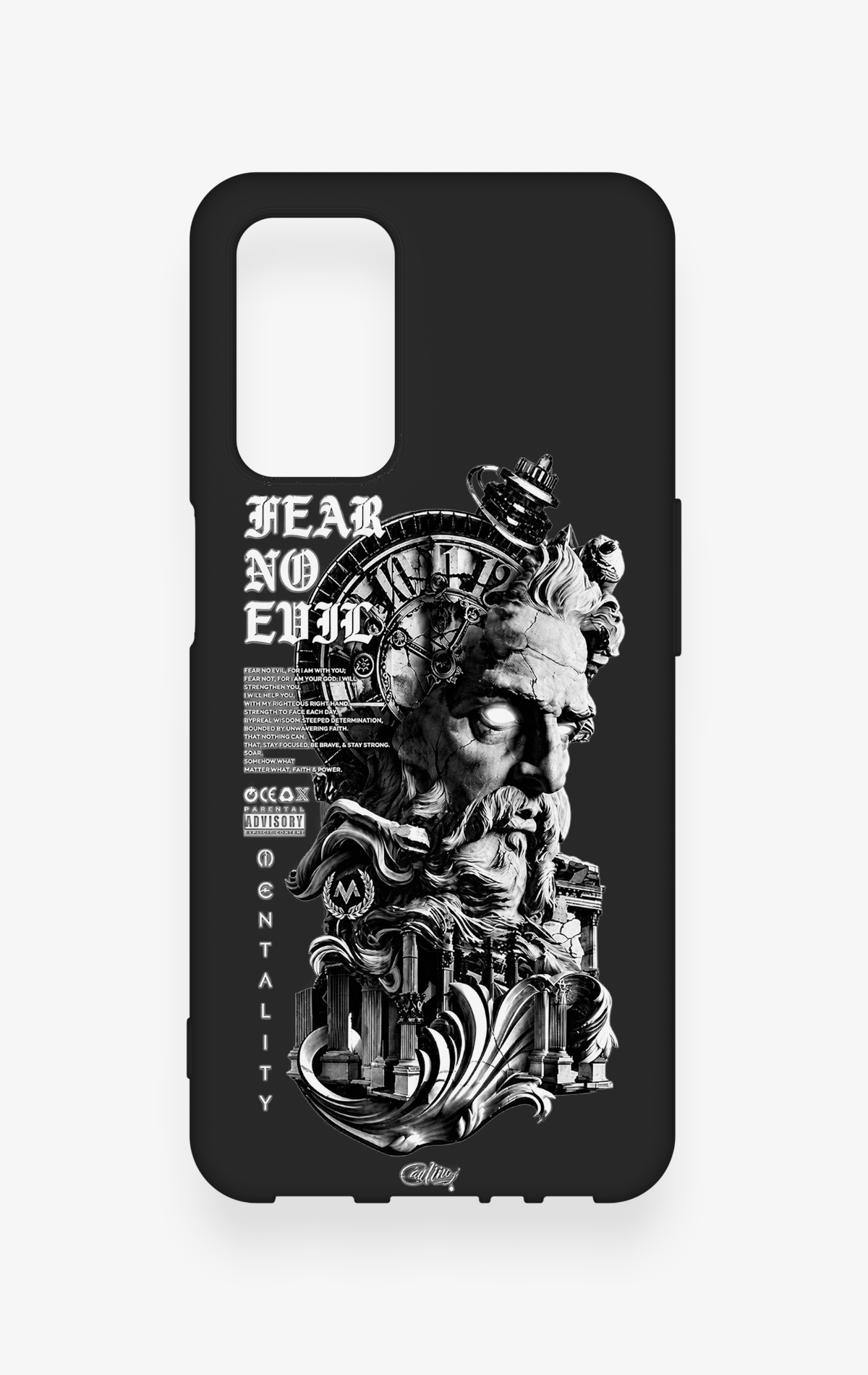 Oppo A55 Uyumlu Fear No Evil Desenli Silikon Kılıf