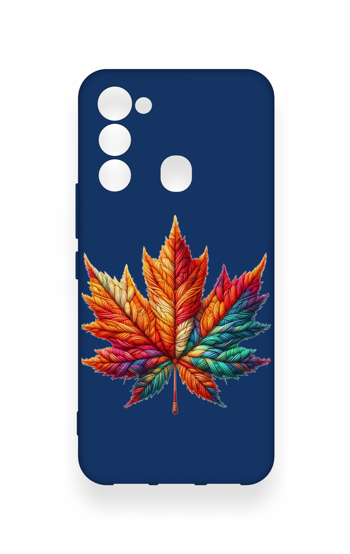 Tecno Spark 8C Uyumlu Renkli Yaprak Desenli Silikon Kılıf