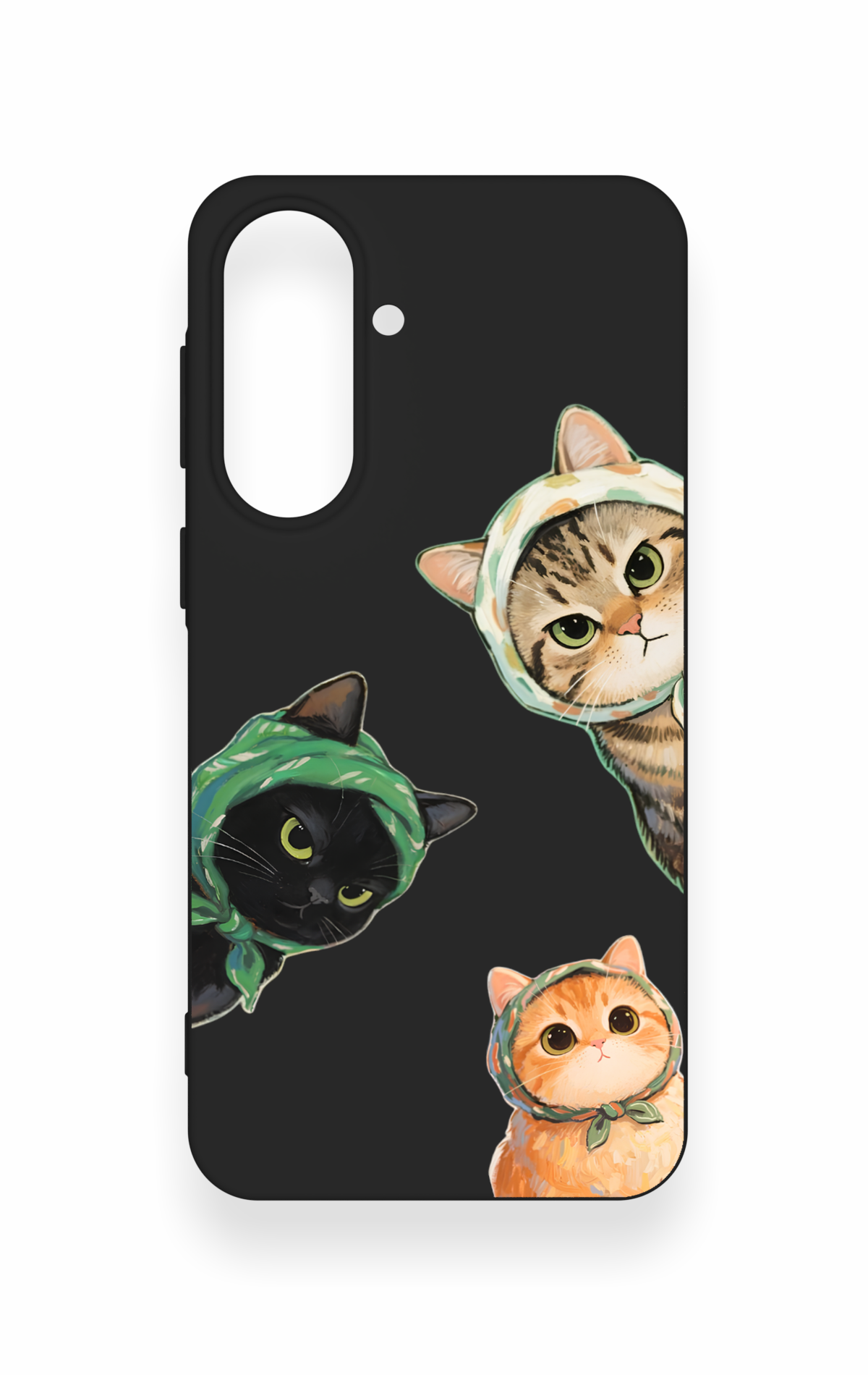 Samsung A37 Uyumlu Kedi Ekibi Desenli Silikon Kılıf