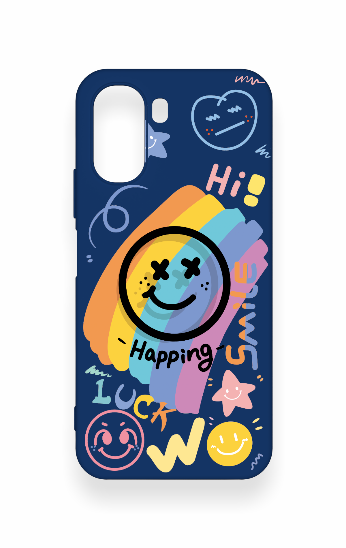 Oppo A6T Uyumlu Happing Smile Desenli Silikon Kılıf
