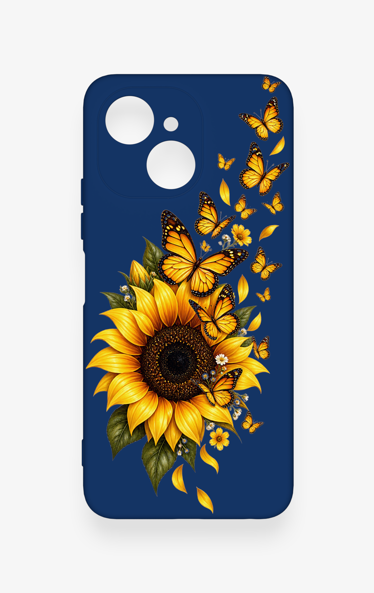 Tecno Spark 40C Uyumlu Ayçiçeği Desenli Silikon Kılıf
