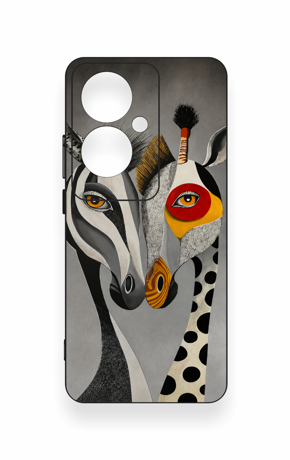 Oppo Reno 11F Uyumlu Zebra ve Zürafa Desenli Silikon Kılıf