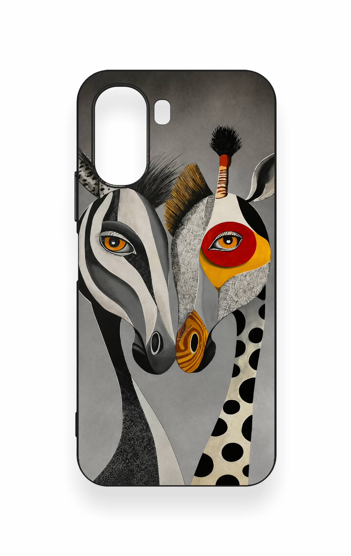 Oppo A6T Uyumlu Zebra ve Zürafa Desenli Silikon Kılıf