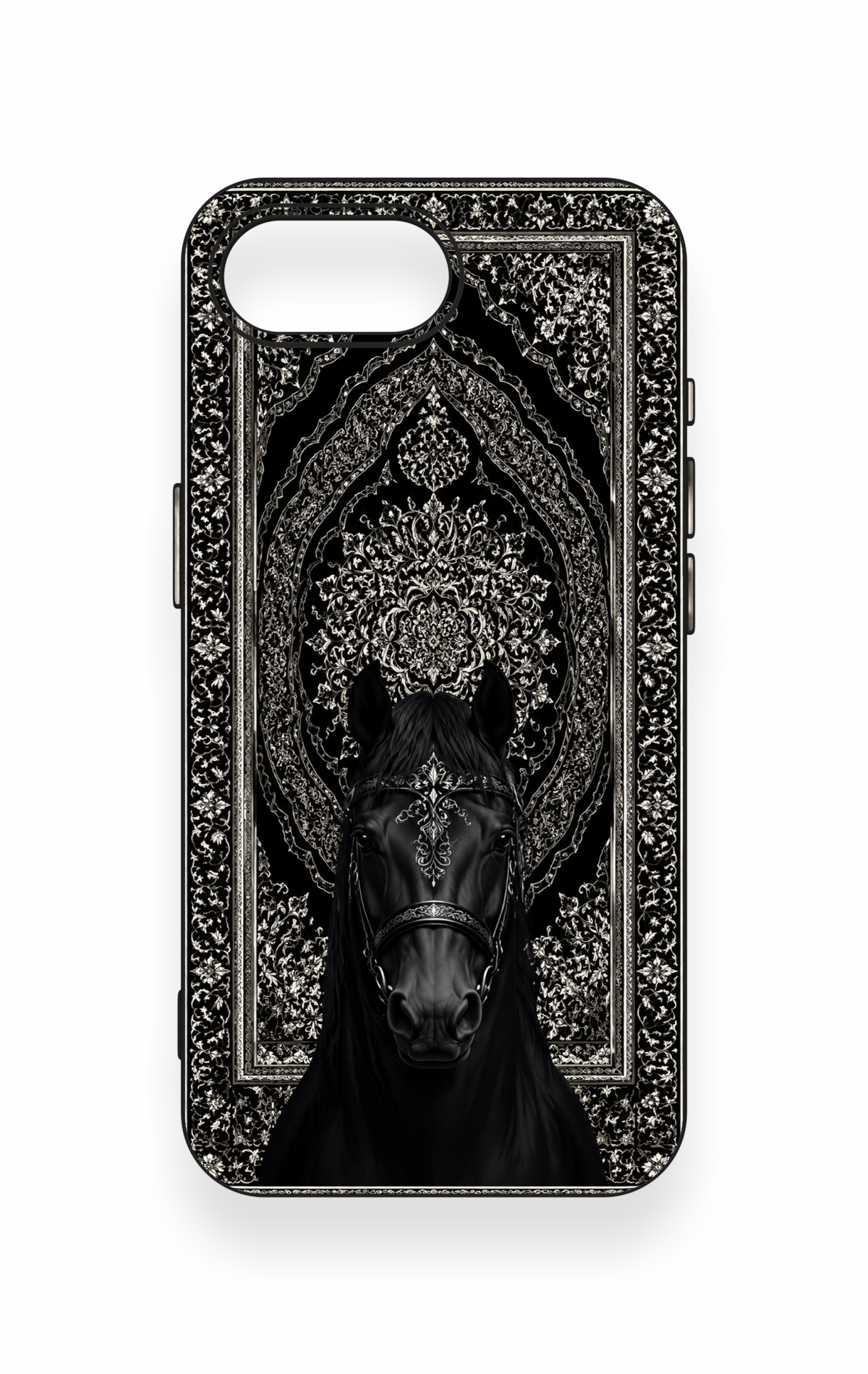 iPhone 16E Uyumlu Etnik At Figürü Desenli Silikon Kılıf
