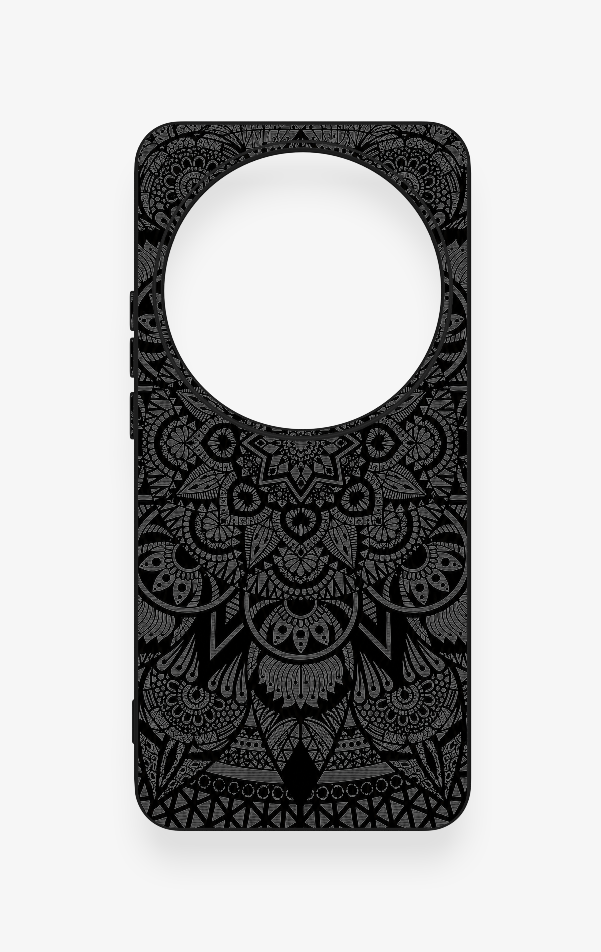Xiaomi Mi 15 Ultra Uyumlu Siyah Beyaz Mandala Desenli Silikon Kılıf