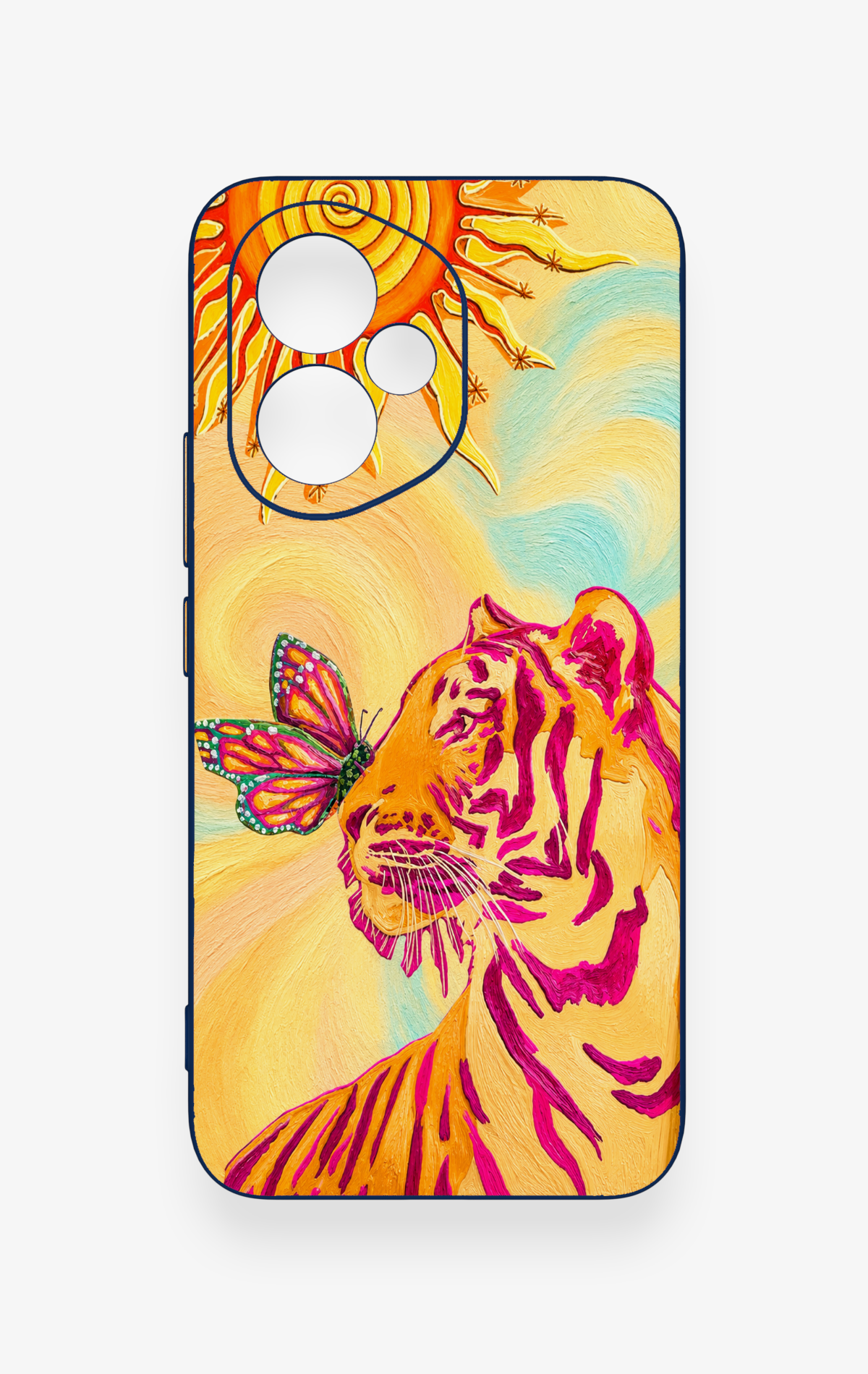 Honor 400 Uyumlu Güneşin Kaplanı Desenli Silikon Kılıf