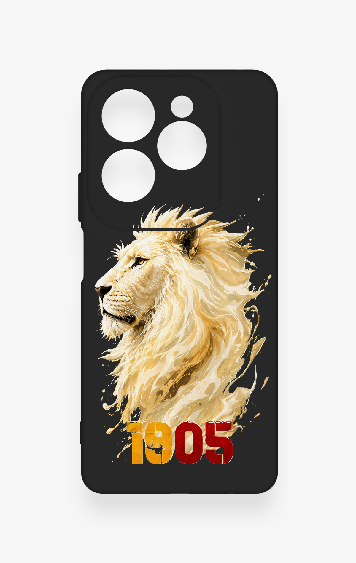 İnfinix Hot 40 Pro Uyumlu Sarı Kırmızı 1905 Aslan Desenli Silikon Kılıf