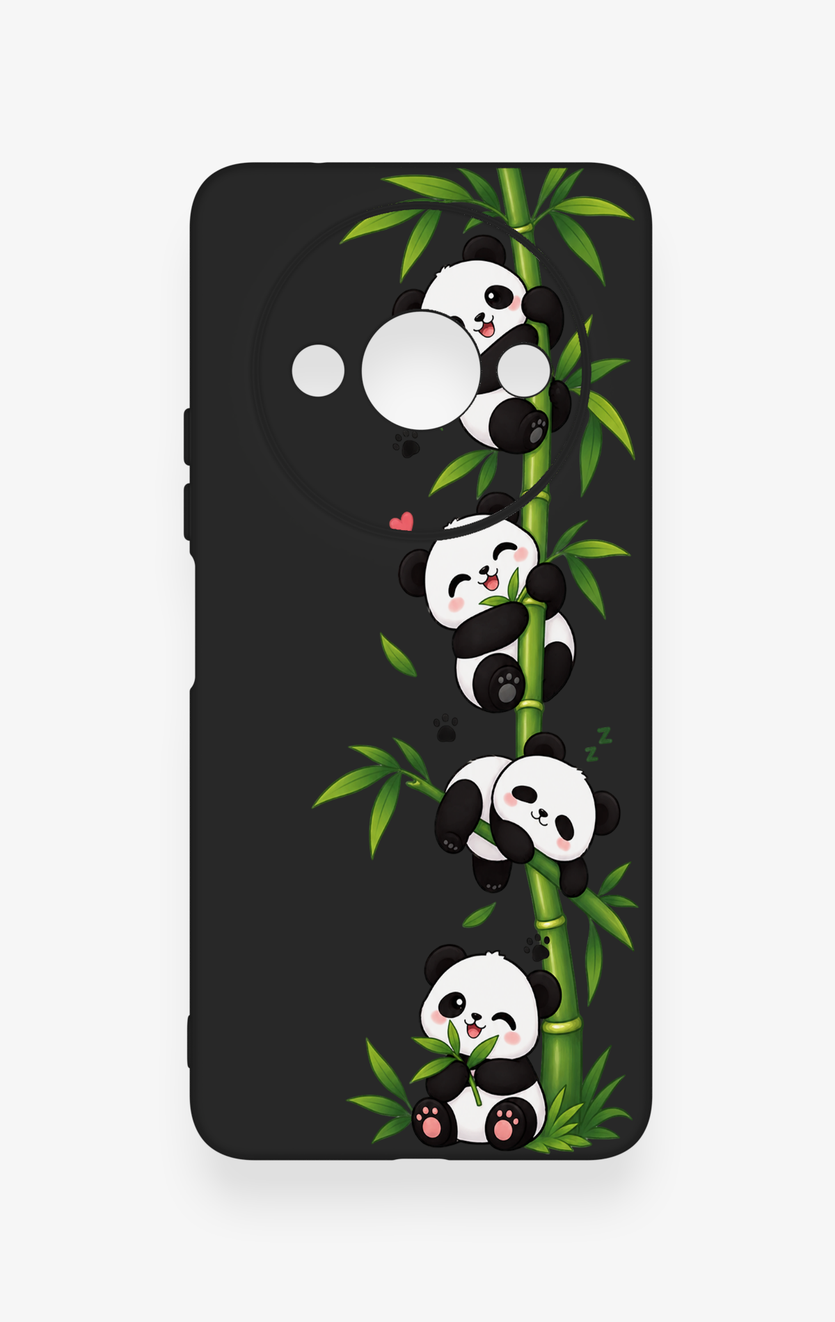 Redmi A3 Uyumlu Sevimli Panda Bambu Desenli Silikon Kılıf