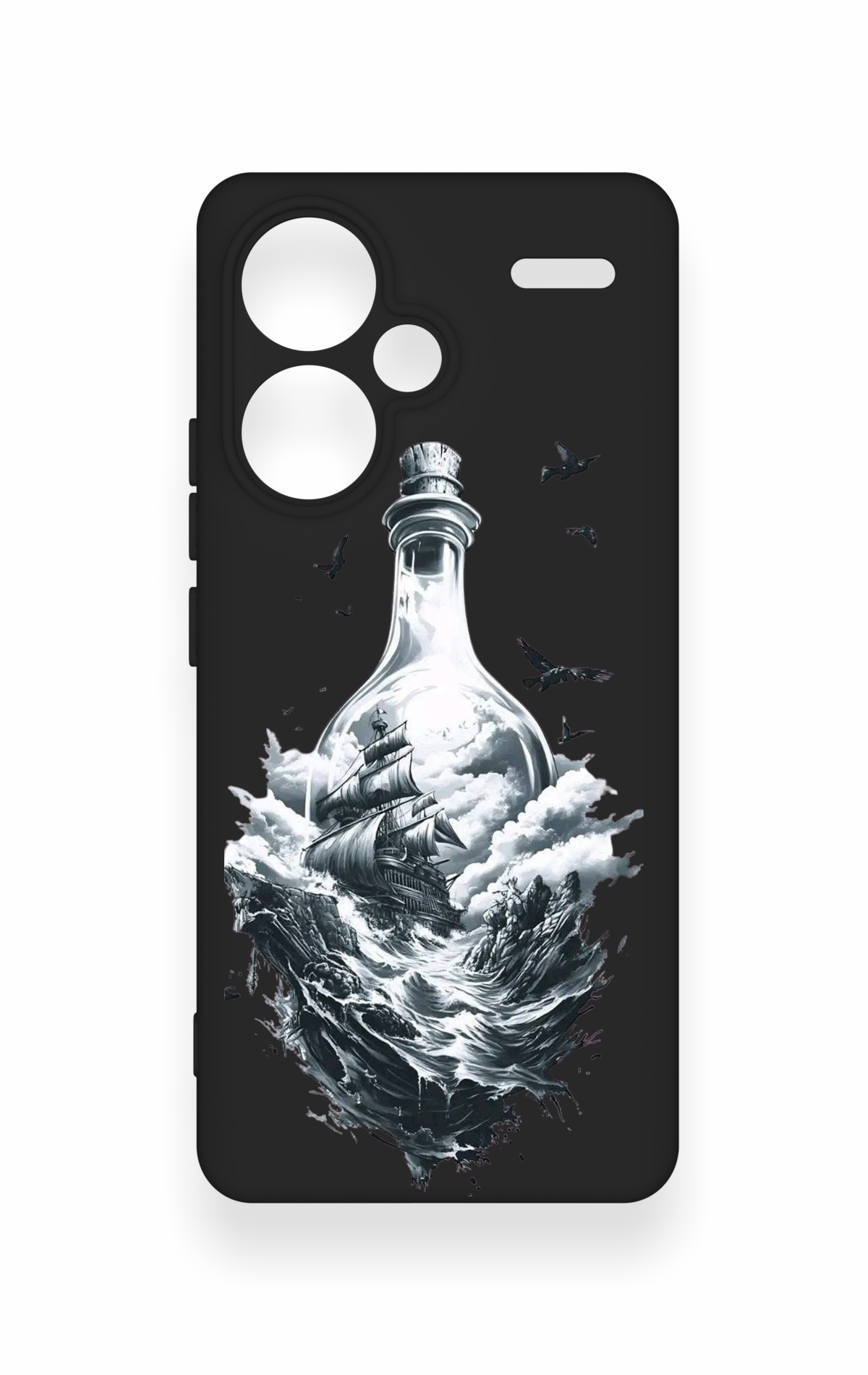 Redmi Note 13 Pro Plus Uyumlu Secret Sea Desenli Silikon Kılıf