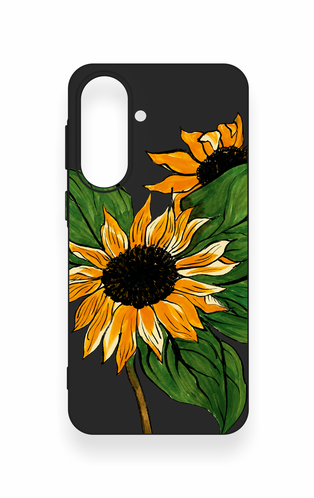 Samsung A37 Uyumlu Ay Çiçeği Desenli Silikon Kılıf