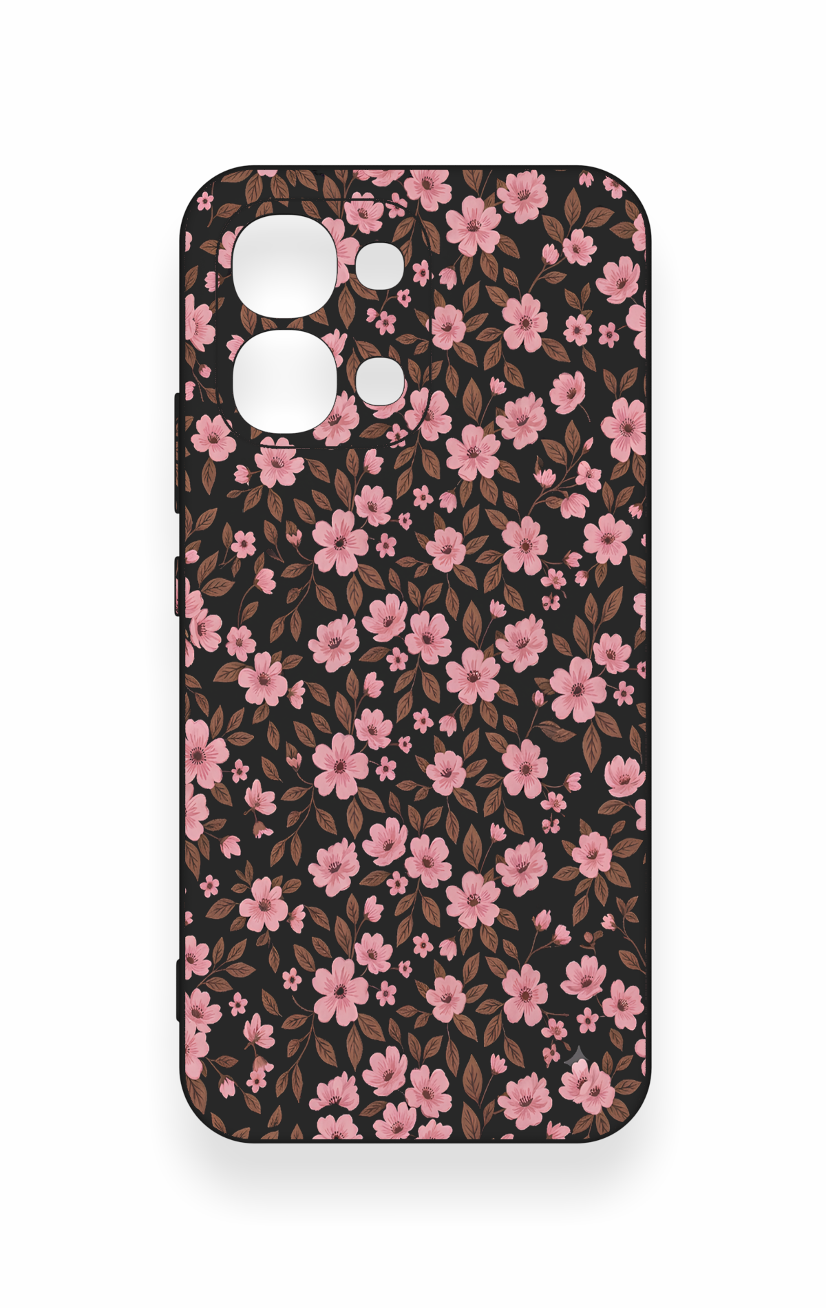 Oppo A6 Pro Uyumlu Mini Pembe Çiçek Desenli Silikon Kılıf