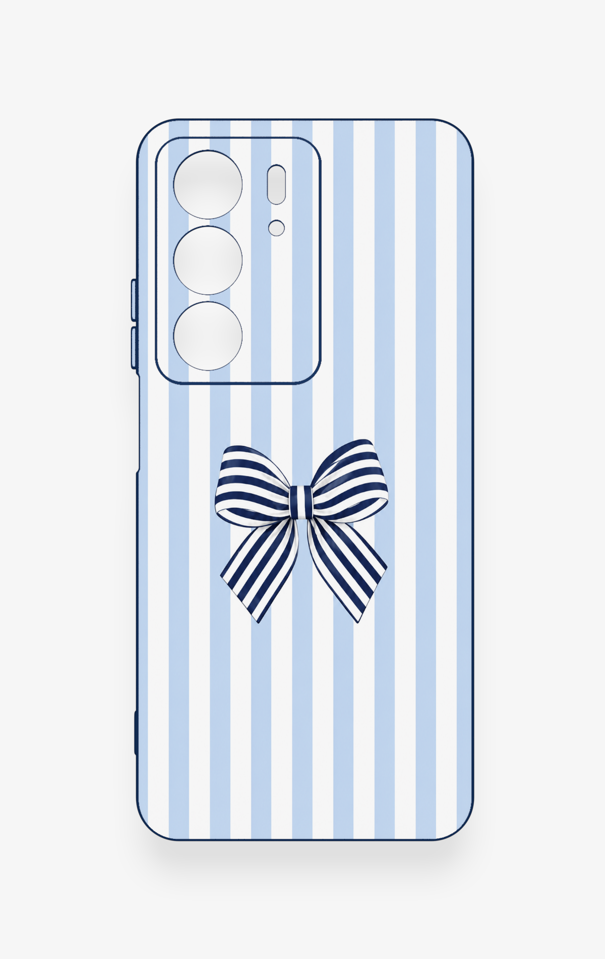 Realme C75 Uyumlu Mavi Beyaz Kurdele Desenli Silikon Kılıf