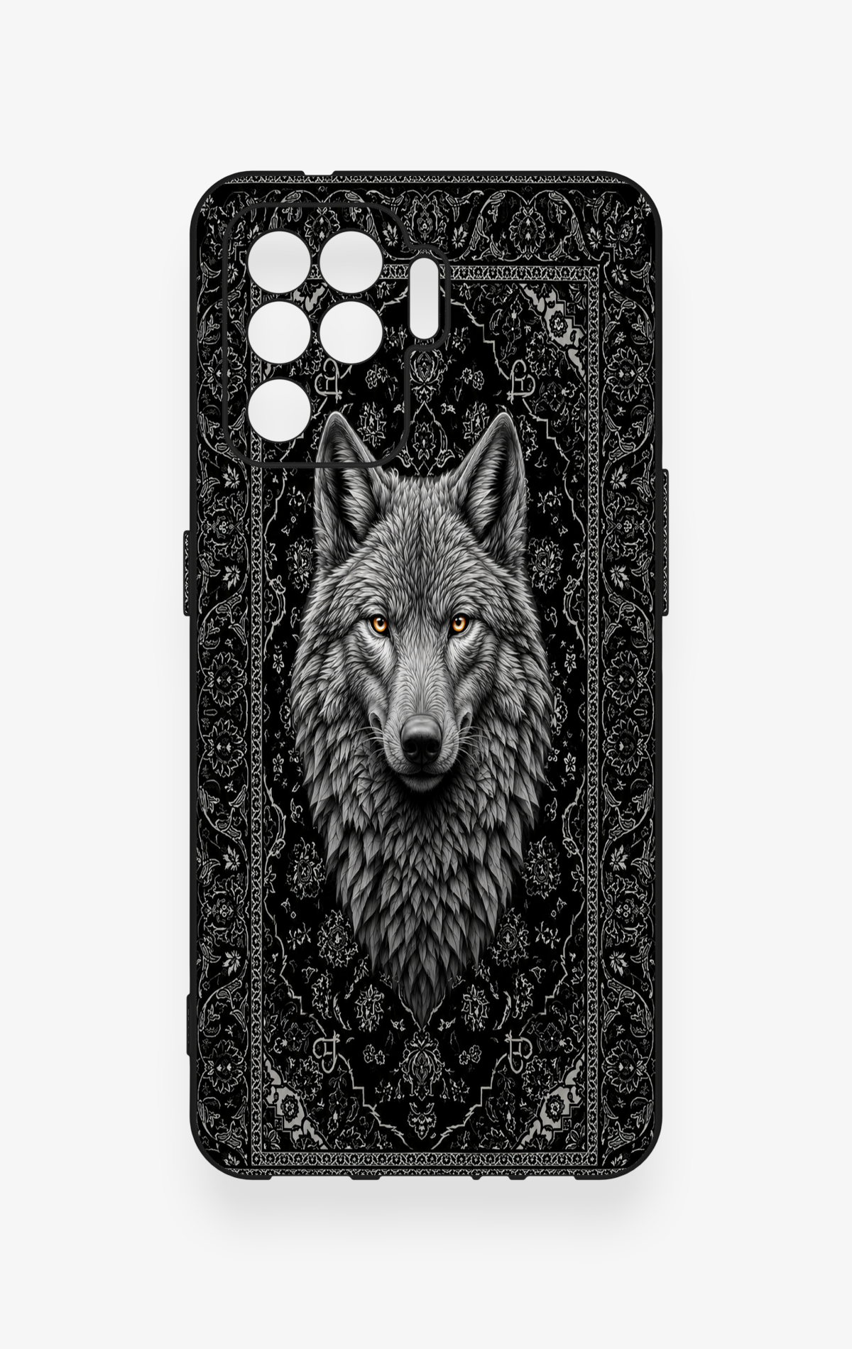 Oppo Reno 5 Lite Uyumlu Etnik Kurt Desenli Silikon Kılıf