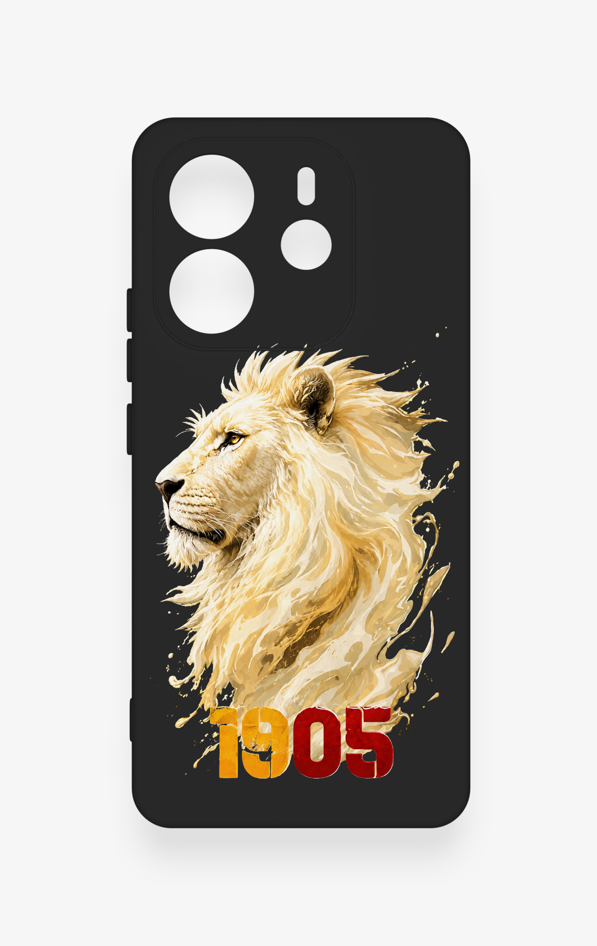 Redmi Note 14 4G Uyumlu Sarı Kırmızı 1905 Aslan Desenli Silikon Kılıf