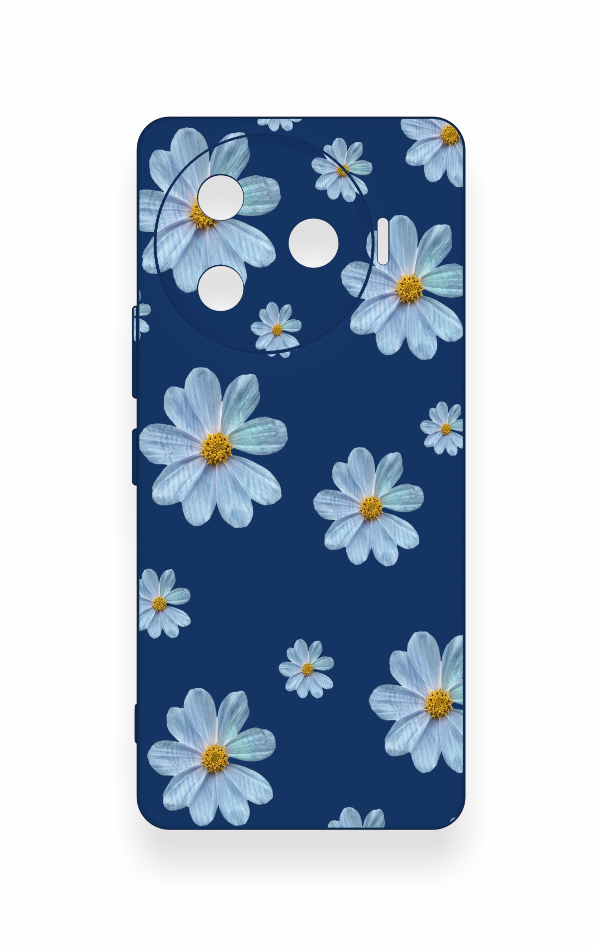 Tecno Camon 30 Pro 5G Uyumlu Mavi Papatya Desenli Silikon Kılıf