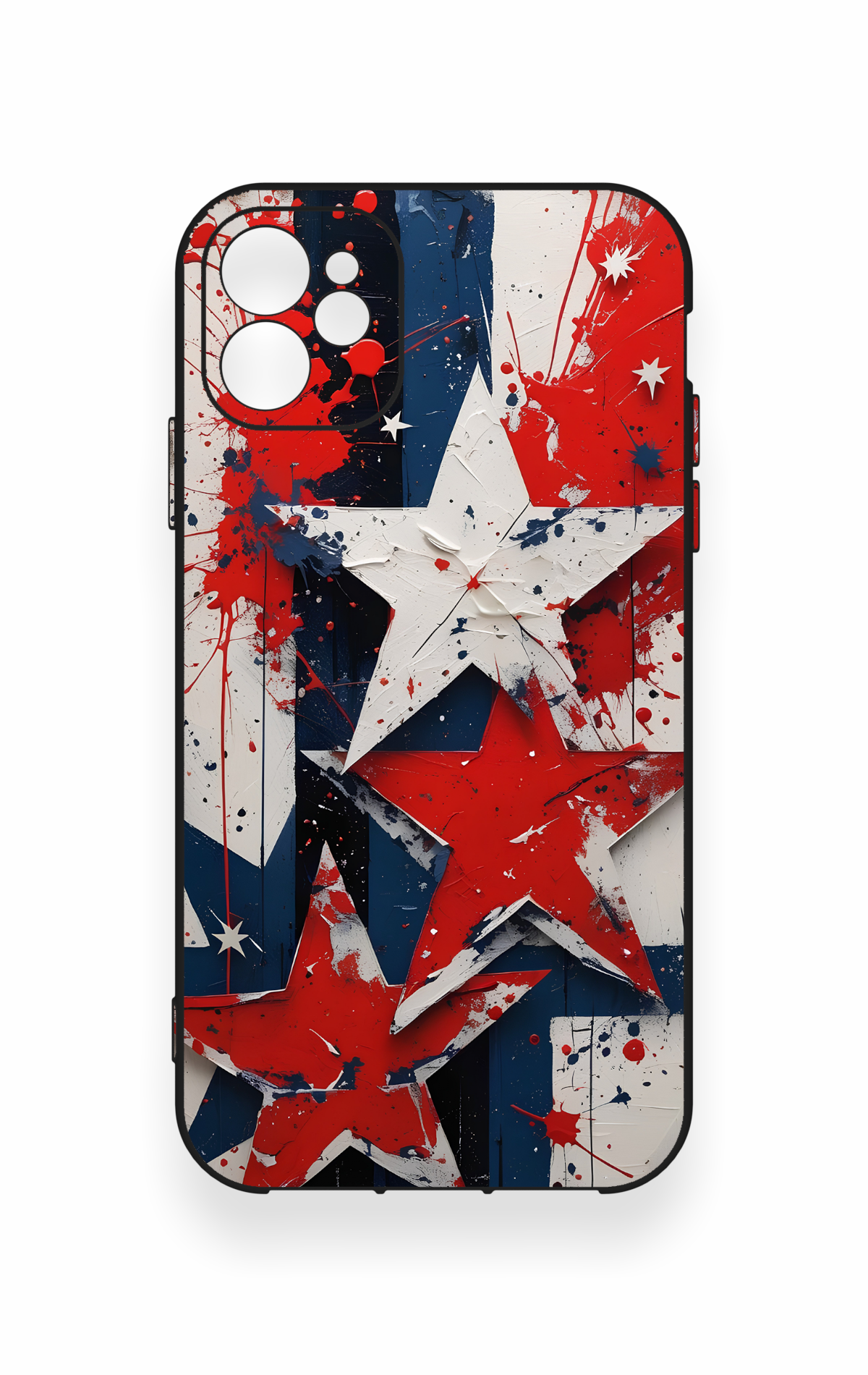 iPhone 11 Uyumlu Star Flag Desenli Silikon Kılıf