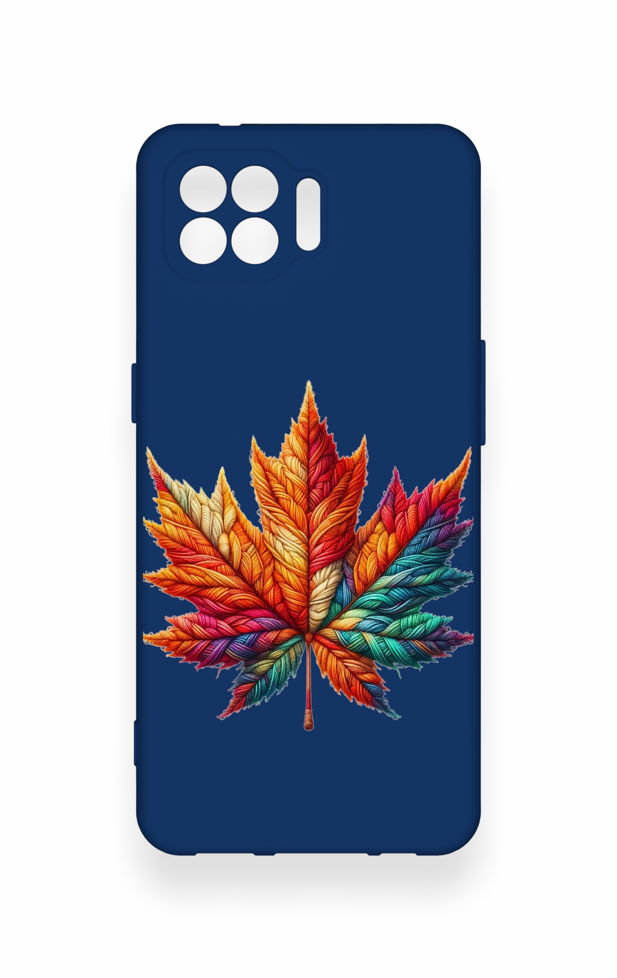 Oppo Reno 4 Lite Uyumlu Renkli Yaprak Desenli Silikon Kılıf