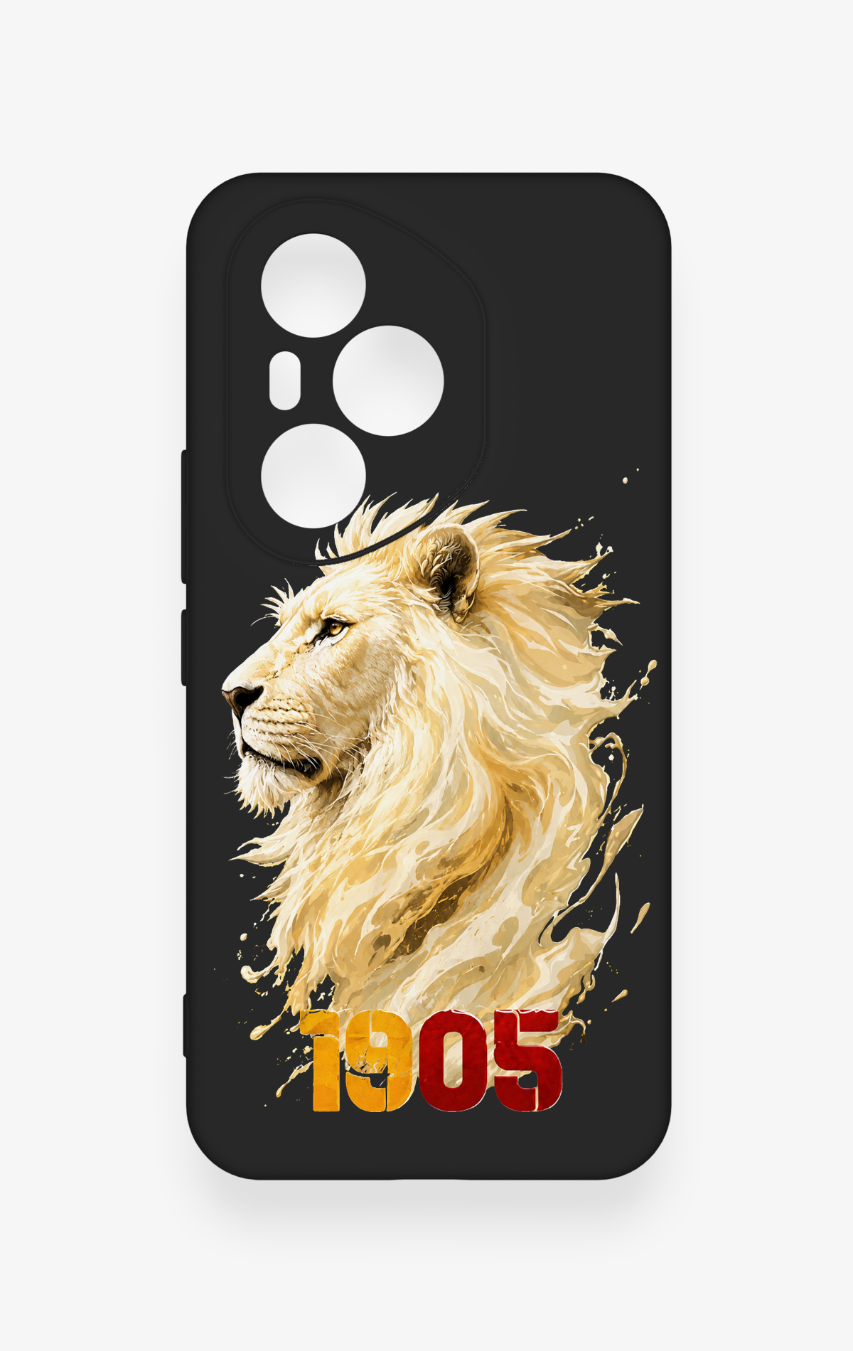 Honor 400 Pro Uyumlu Sarı Kırmızı 1905 Aslan Desenli Silikon Kılıf